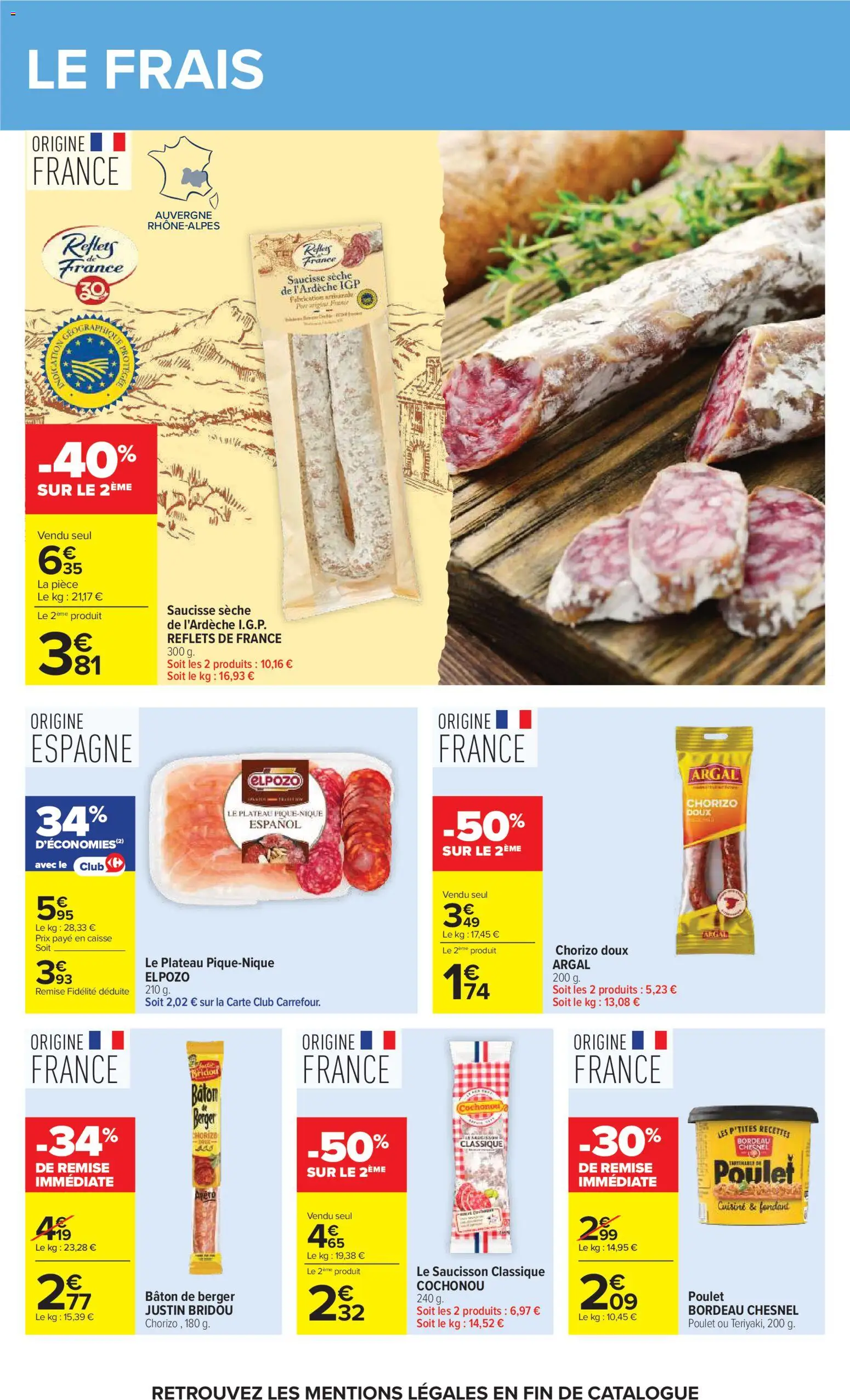 {H1} | Page: 42 | Produits: Chorizo, Saucisson, Plateau, Saucisse
