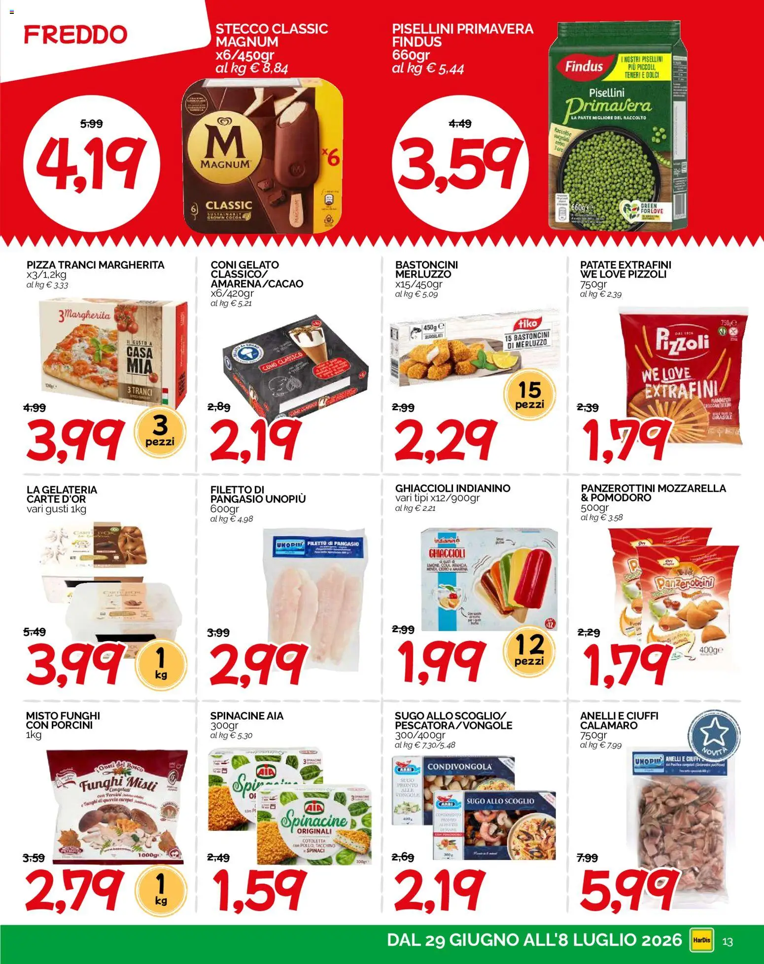 Volantino HarDis del 29/06/2026 | Pagina: 13 | Prodotti: Patate, Tacchino, Mozzarella, Pomodoro