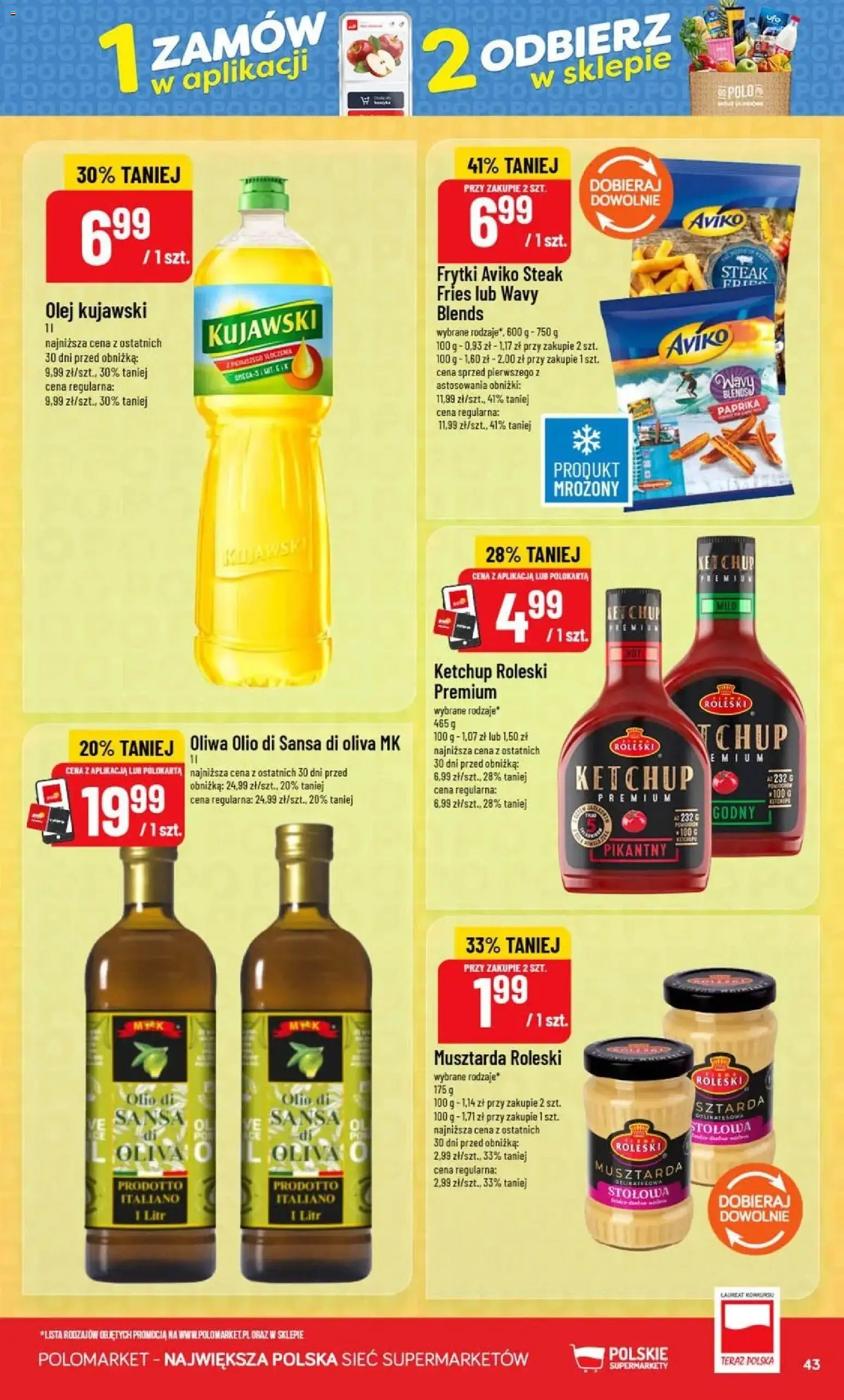 Nowa POLOmarket gazetka od jutra 16.09.2026 | Strona: 43 | Produkty: Karta, Ketchup, Olej kujawski, Olej