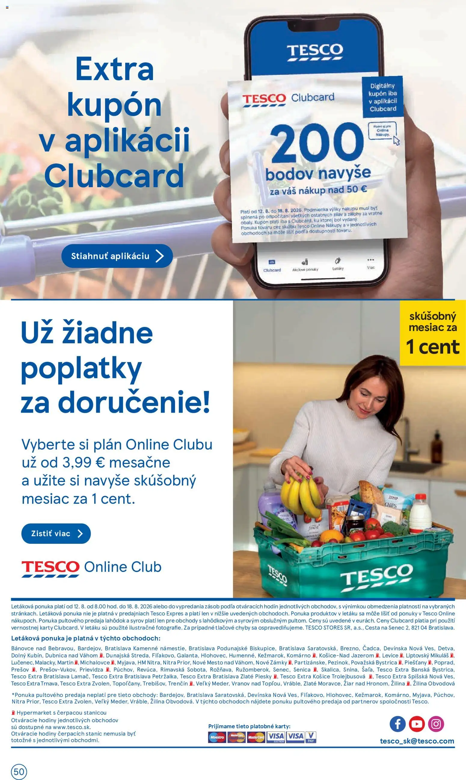 Nové Tesco akcie – leták je platný od 12.08.2026 | Strana: 50 | Produkty: Hodiny