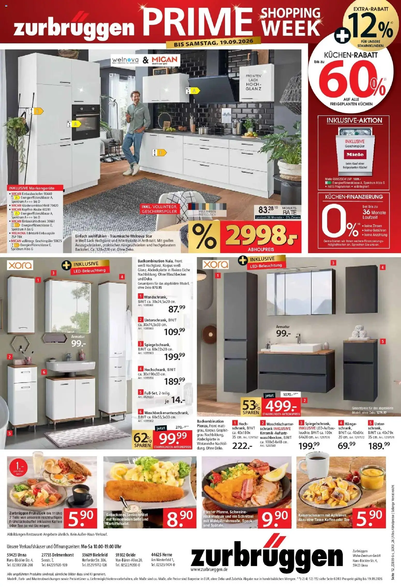 Zurbrüggen Prime Shopping week (ab 05.09.2026) zum Blättern | Seite: 24 | Produkte: Waschbecken, Bilder, Tee, Kuchen
