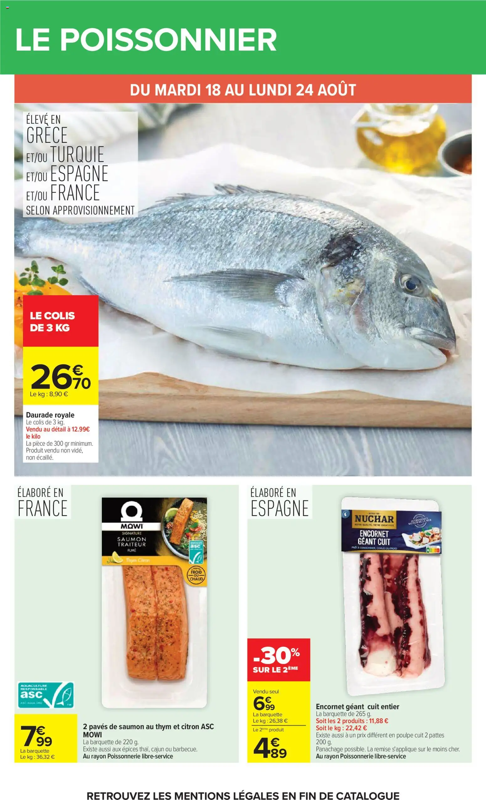 {H1} | Page: 14 | Produits: Daurade, Épices, Saumon, Daurade royale