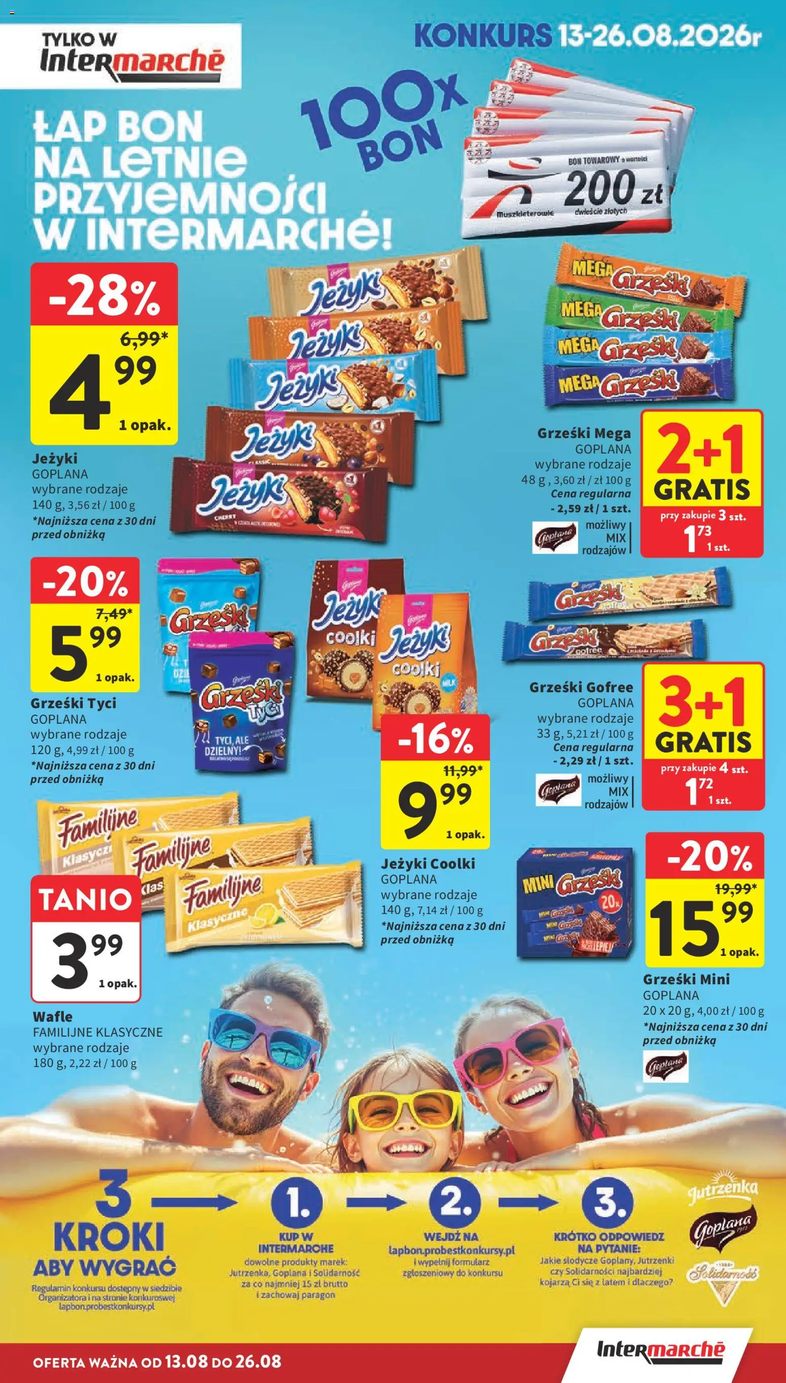 Intermarche gazetka od 13.08.2026 | Strona: 29 | Produkty: Słodycze, Grześki tyci, Wafle