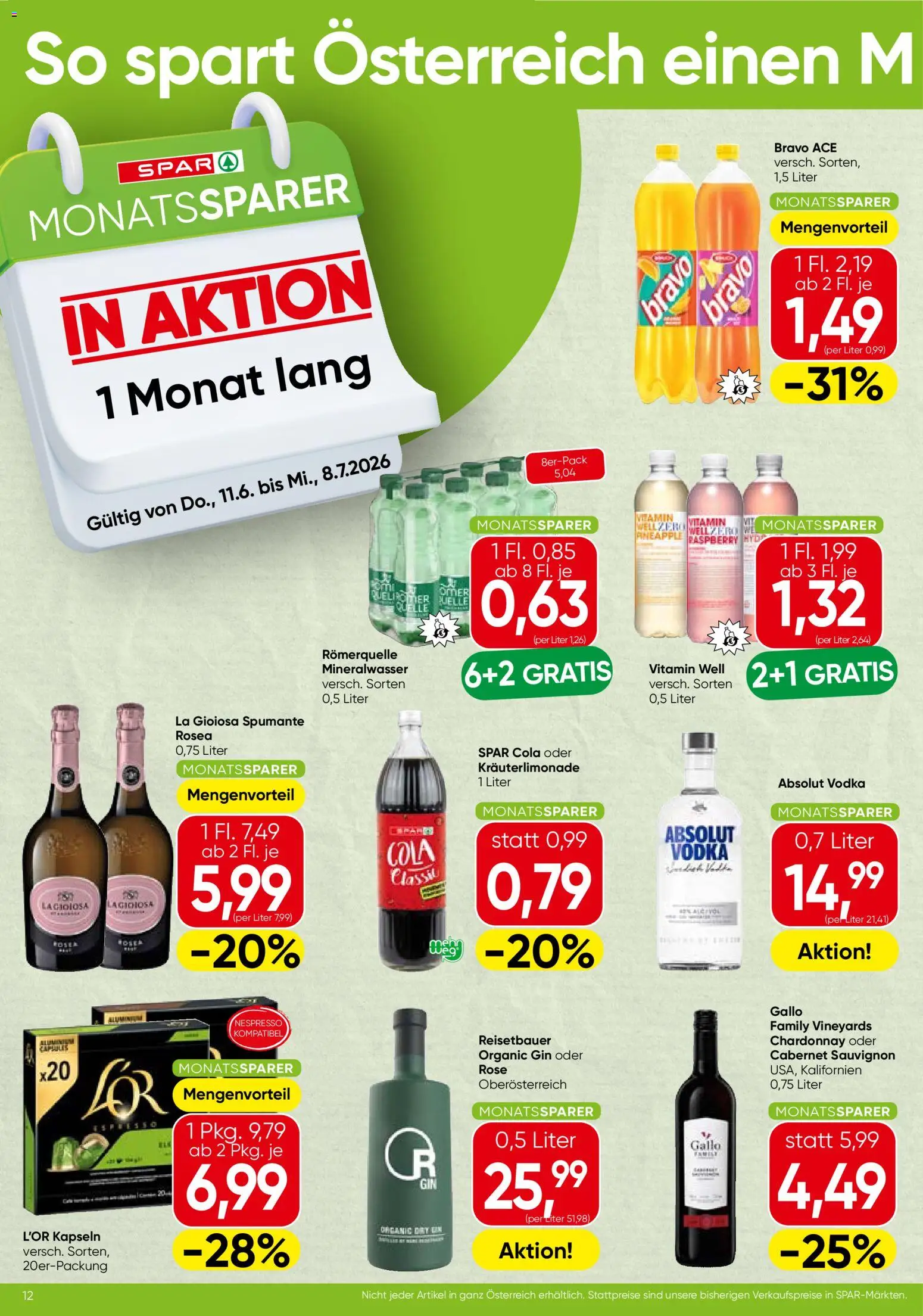 Spar Flugblatt - Salzburg gültig ab 11.06.2026 | Seite: 12 | Produkte: Gin