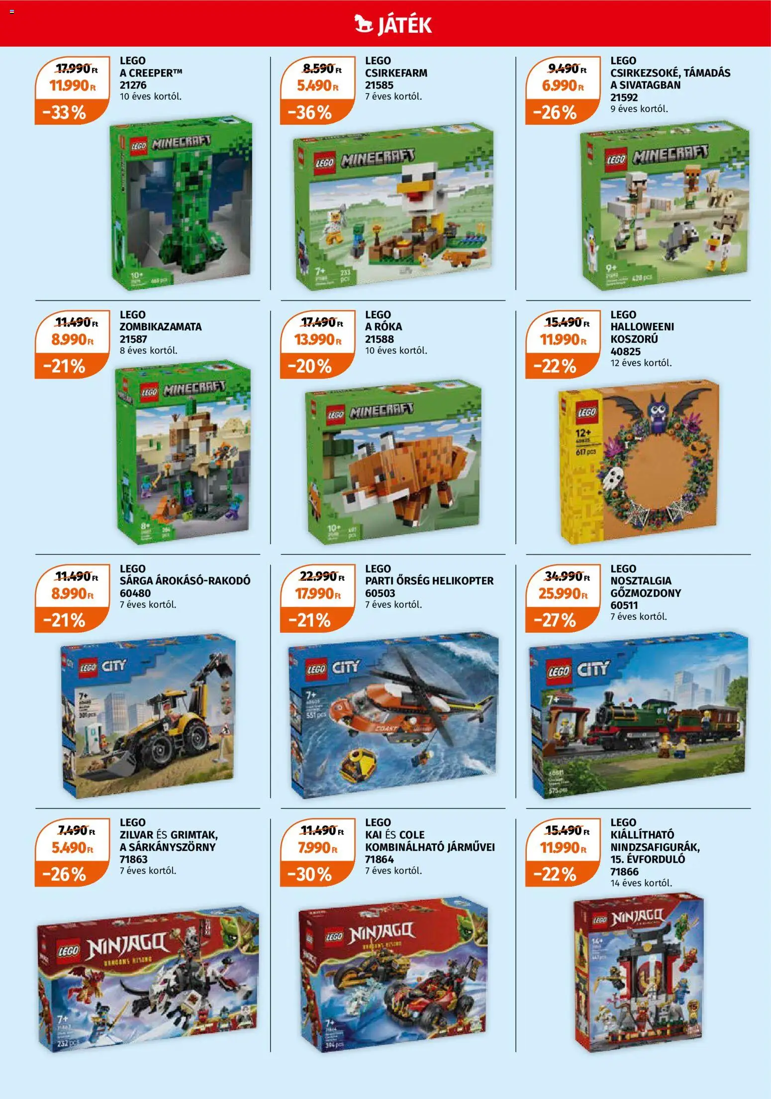 Müller akciós ujság - amely érvényes a következő dátumtól: 2026.09.28. | Oldal: 6 | Termékek: Játék, LEGO, Minecraft, Koszorú