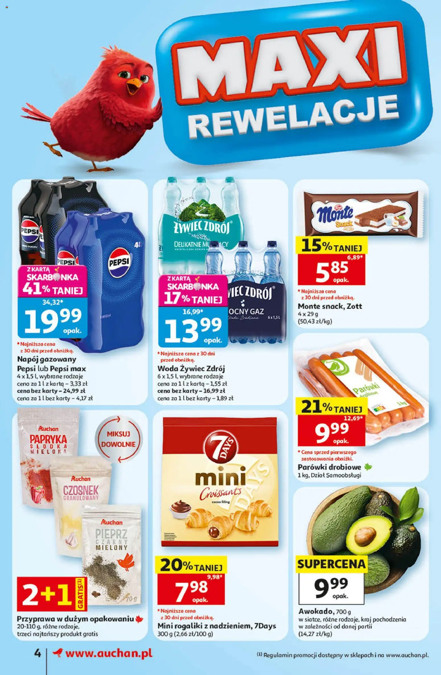 Auchan gazetka od 10.09.2026 | Strona: 4 | Produkty: Woda żywiec, Pieprz czarny mielony, Papryka, Pepsi Max