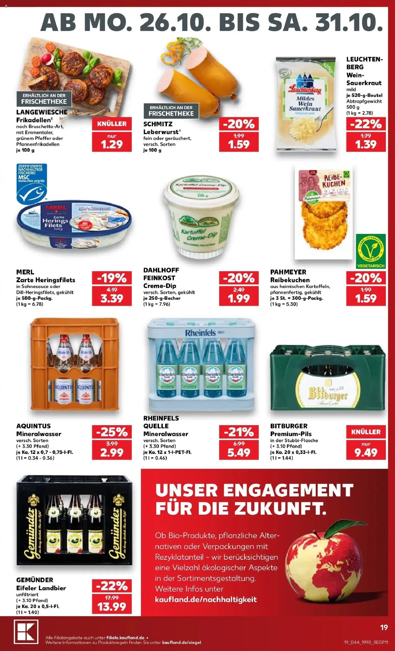 Prospekt Kaufland ab 26.10.2026 » Angebote Online zum Blättern | Seite: 23 | Produkte: Bitburger, Mineralwasser, Pfeffer, Wein