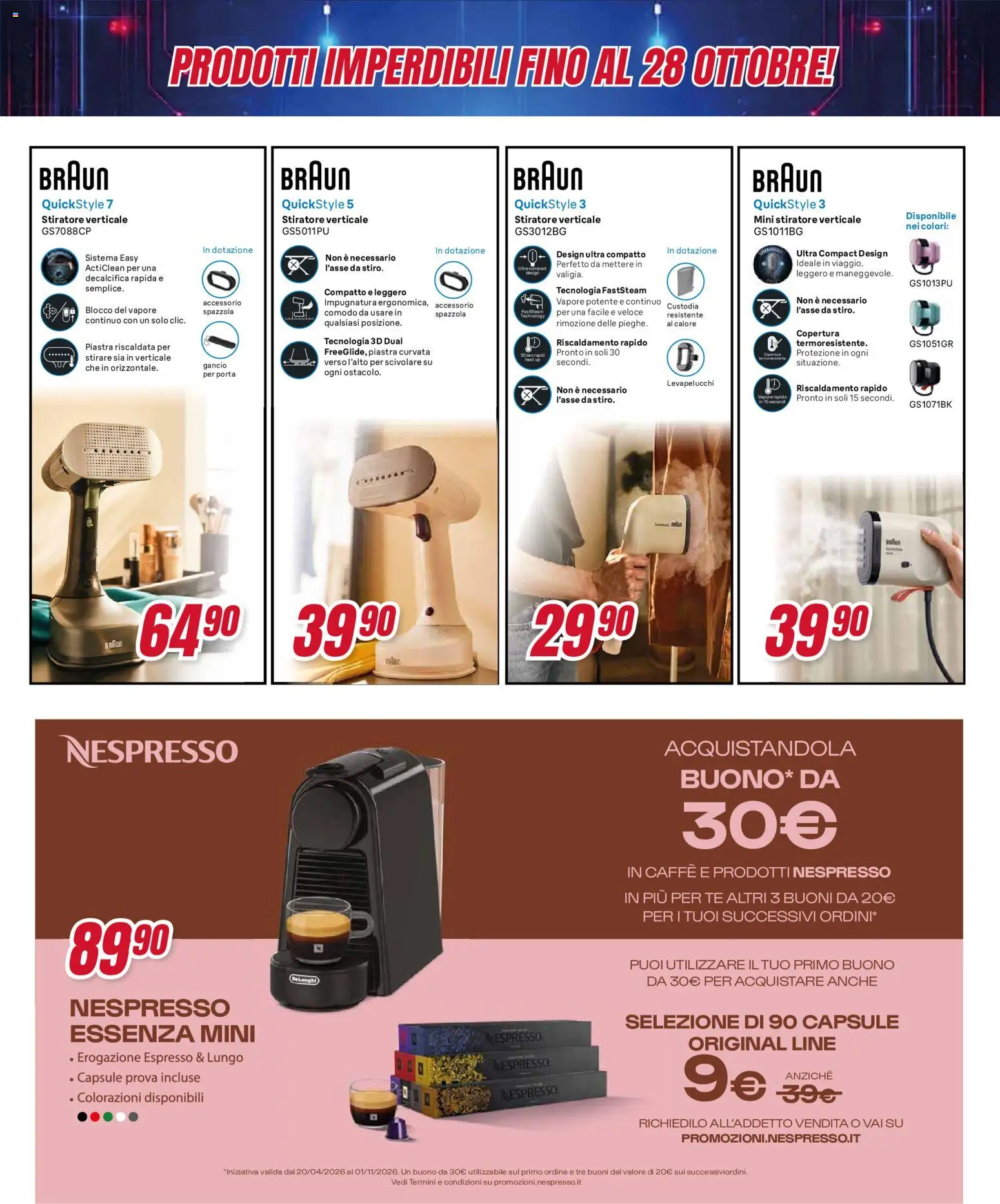 Volantino Trony del 16/10/2026 | Pagina: 28 | Prodotti: Stiratore verticale, Porta, Tè, Levapelucchi