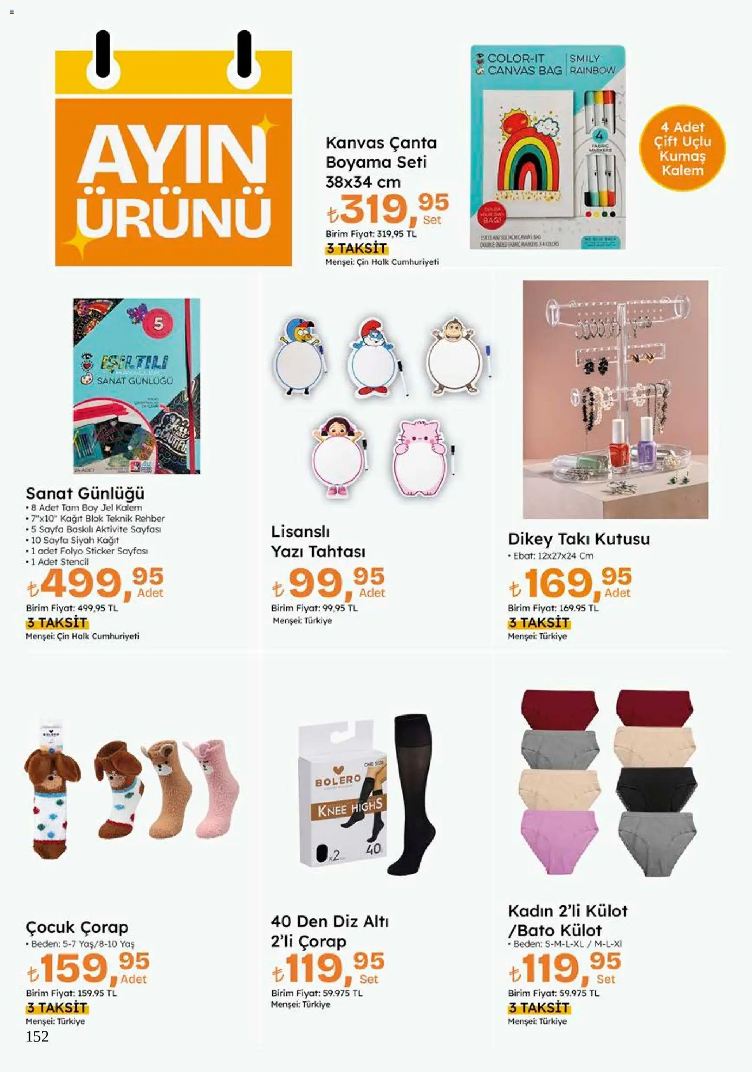 Migros Katalog - 5M Migroskop Dijital - 08 Ekim 2026 tarihinden itibaren geçerlidir | Sayfa: 152 | Ürünler: Yazı tahtası, Cin, Külot, Çanta