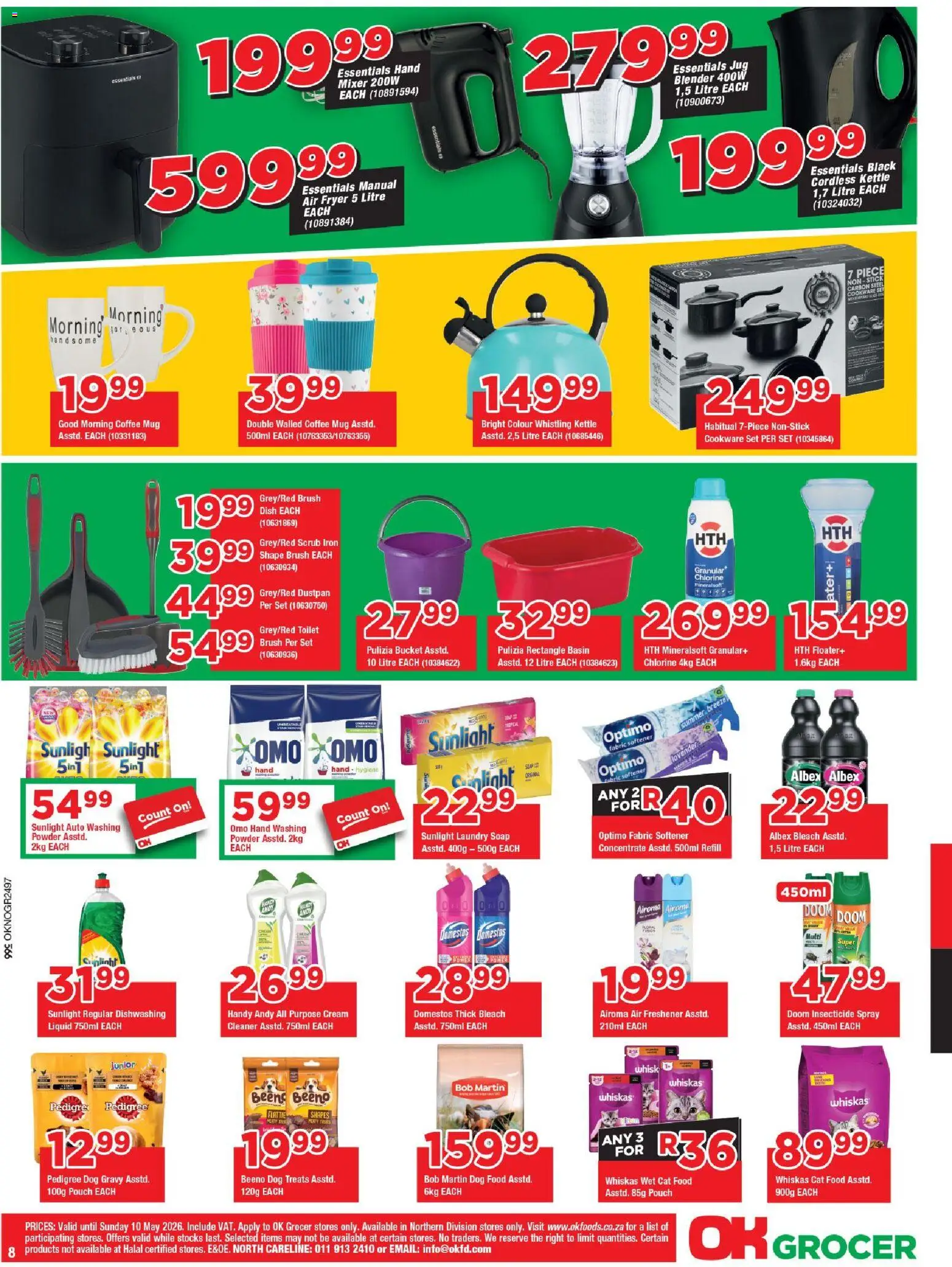 New OK Foods catalogue – valid from 24.04.2026 | Page: 8 | Products: Mixer, Fryer, Basin, Dog food