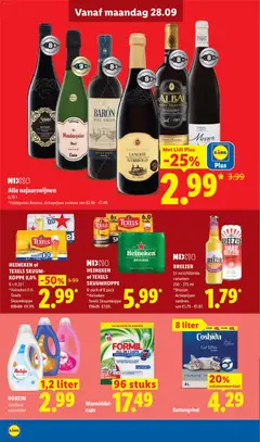 HEINEKEN of TEXELS SKUUMKOPPE, HEINEKEN of TEXELS SKUUMKOPPE 6-pack of 8 pack - Voorbeeld van een folder van Lidl, geldig van 28-09-2026 | Pagina: 12 | Producten: Vloeibaar wasmiddel, Wasmiddel, Robijn, Heineken