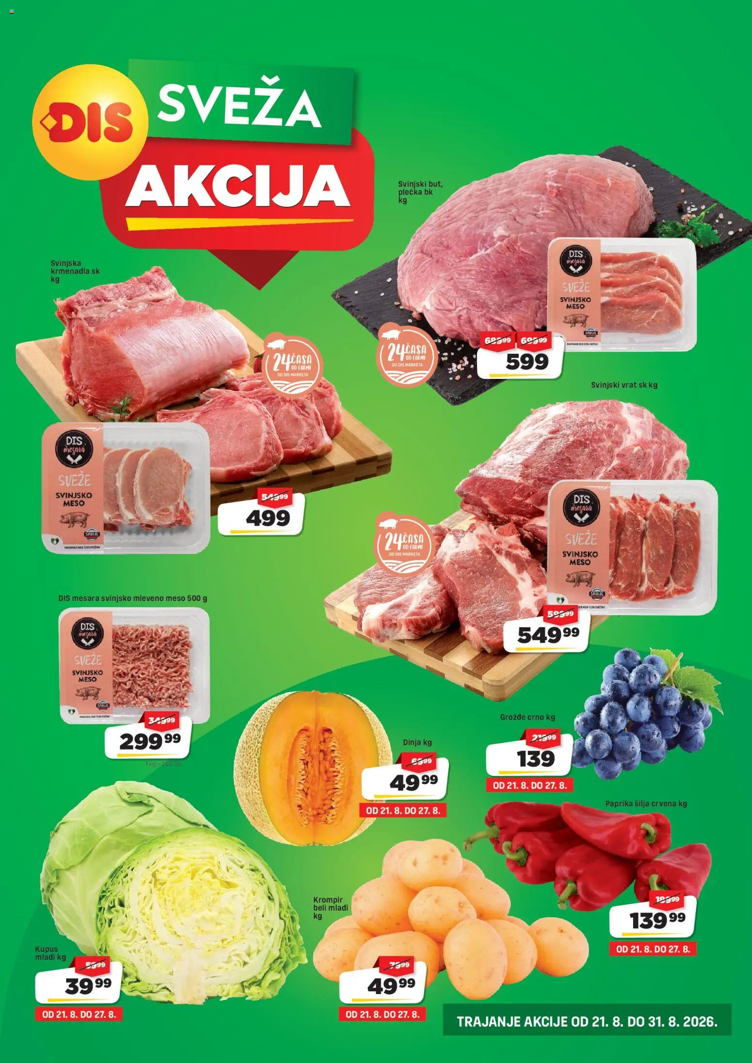 DIS katalog - važi od 21.08.2026 | Strana: 2 | Proizvode: Grožđe, Svinjsko meso, Svinjski vrat, Meso