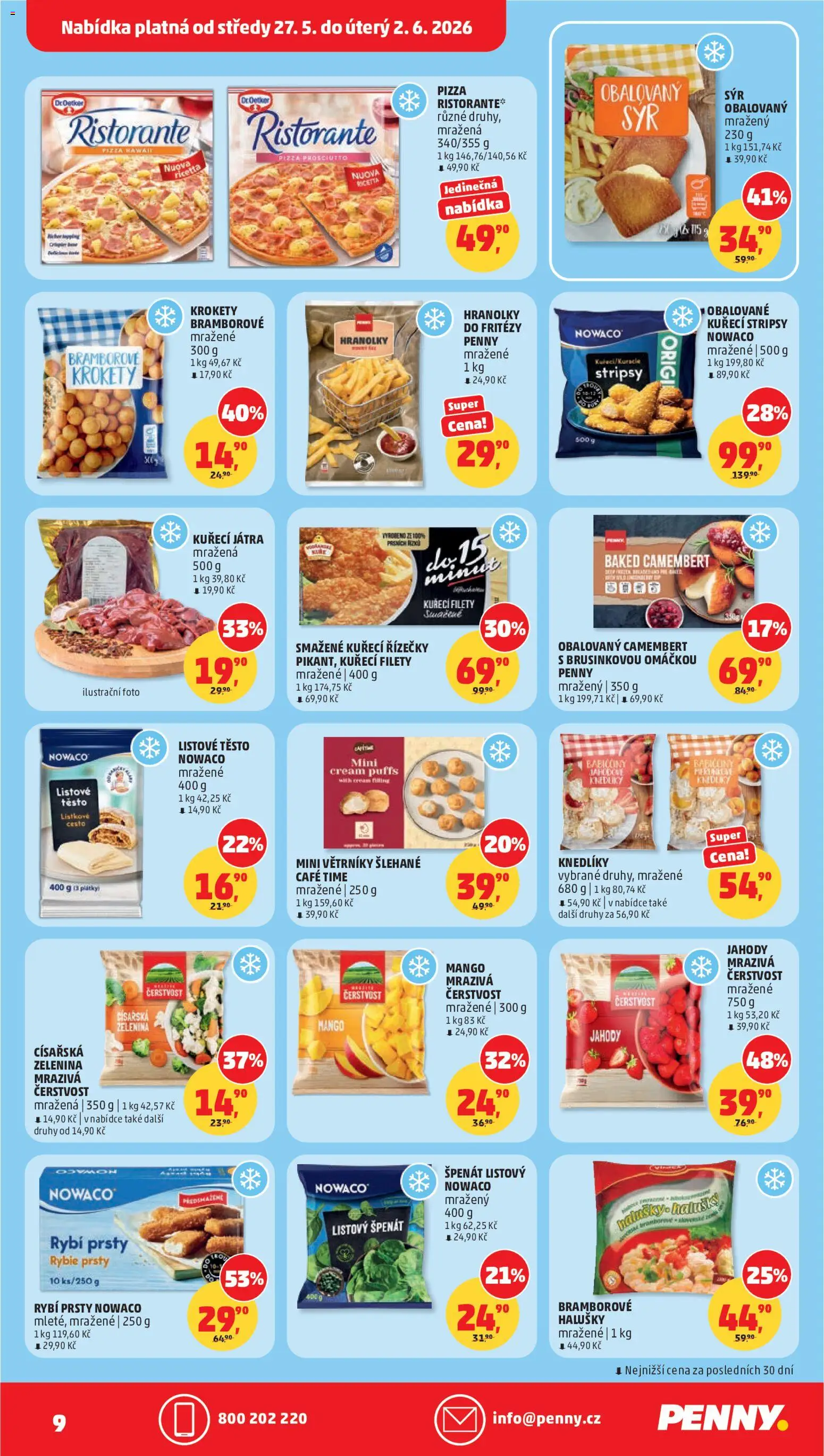 Penny Market leták od 27.05.2026 | Strana: 9 | Produkty: Mango, Listové těsto, Špenát, Bramborové hranolky