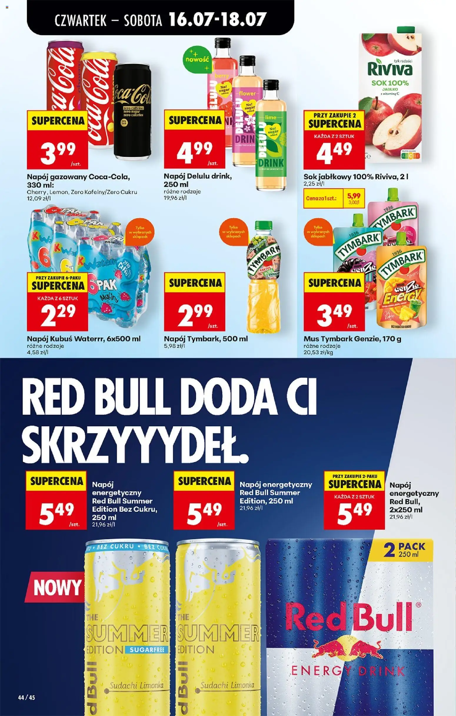 Biedronka Polsko leták - Codziennie niskie ceny od 16.07.2026 | Strana: 62 | Produkty: Cukr, Red Bull, Cola, Energy drink