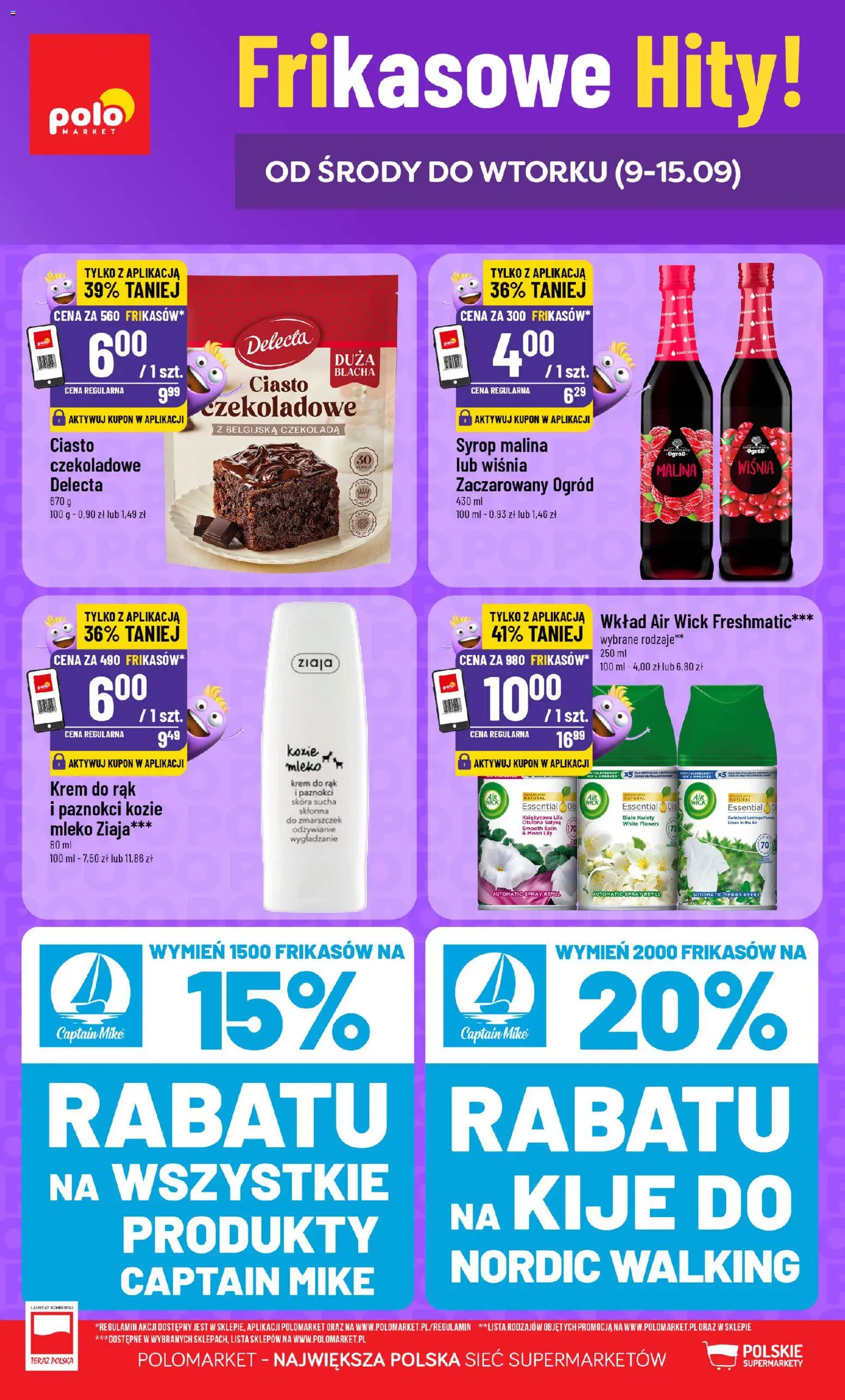 Nowa POLOmarket gazetka od jutra 09.09.2026 | Strona: 1 | Produkty: Malina, Ciasto, Belgijska czekolada, Krem