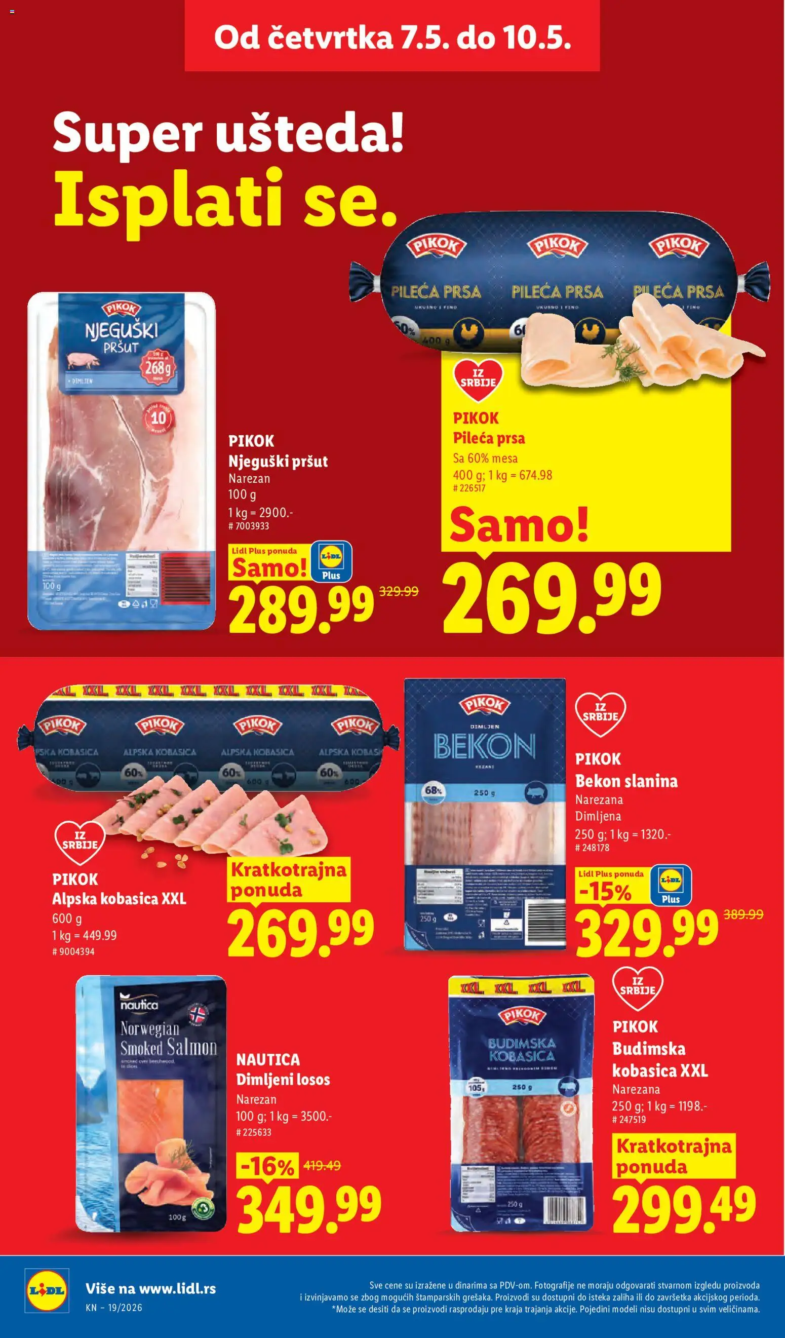 Lidl katalog - važi od 07.05.2026 | Strana: 22 | Proizvode: Pršut, Njeguški pršut, Budimska kobasica, Slanina
