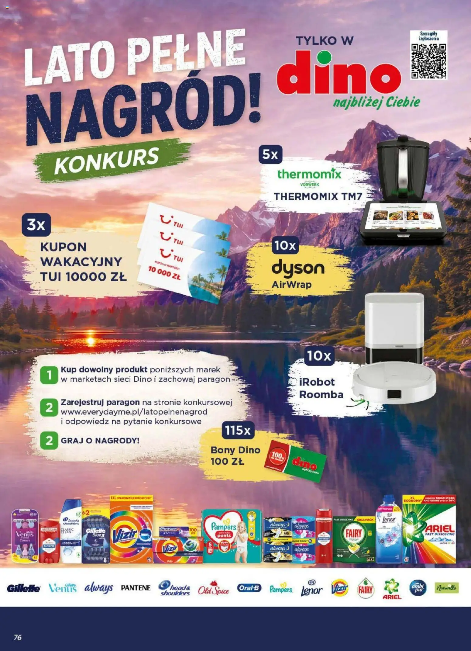 Dino gazetka od 19.08.2026 | Strona: 76 | Produkty: Gillette, Pampers, Ariel, Fairy