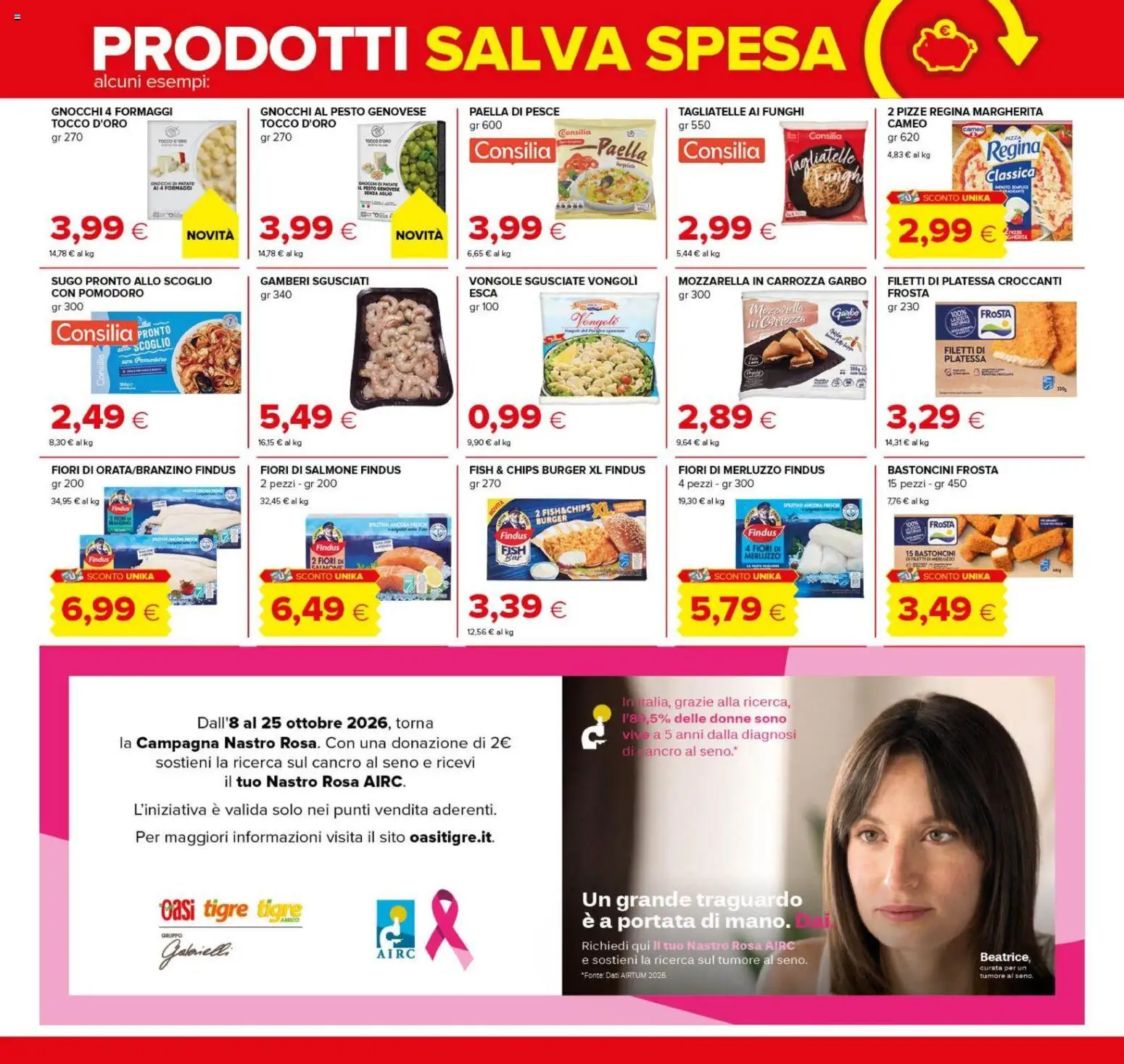 Volantino Oasi del 08/10/2026 | Pagina: 10 | Prodotti: Pesce, Vongole, Mozzarella, Gnocchi