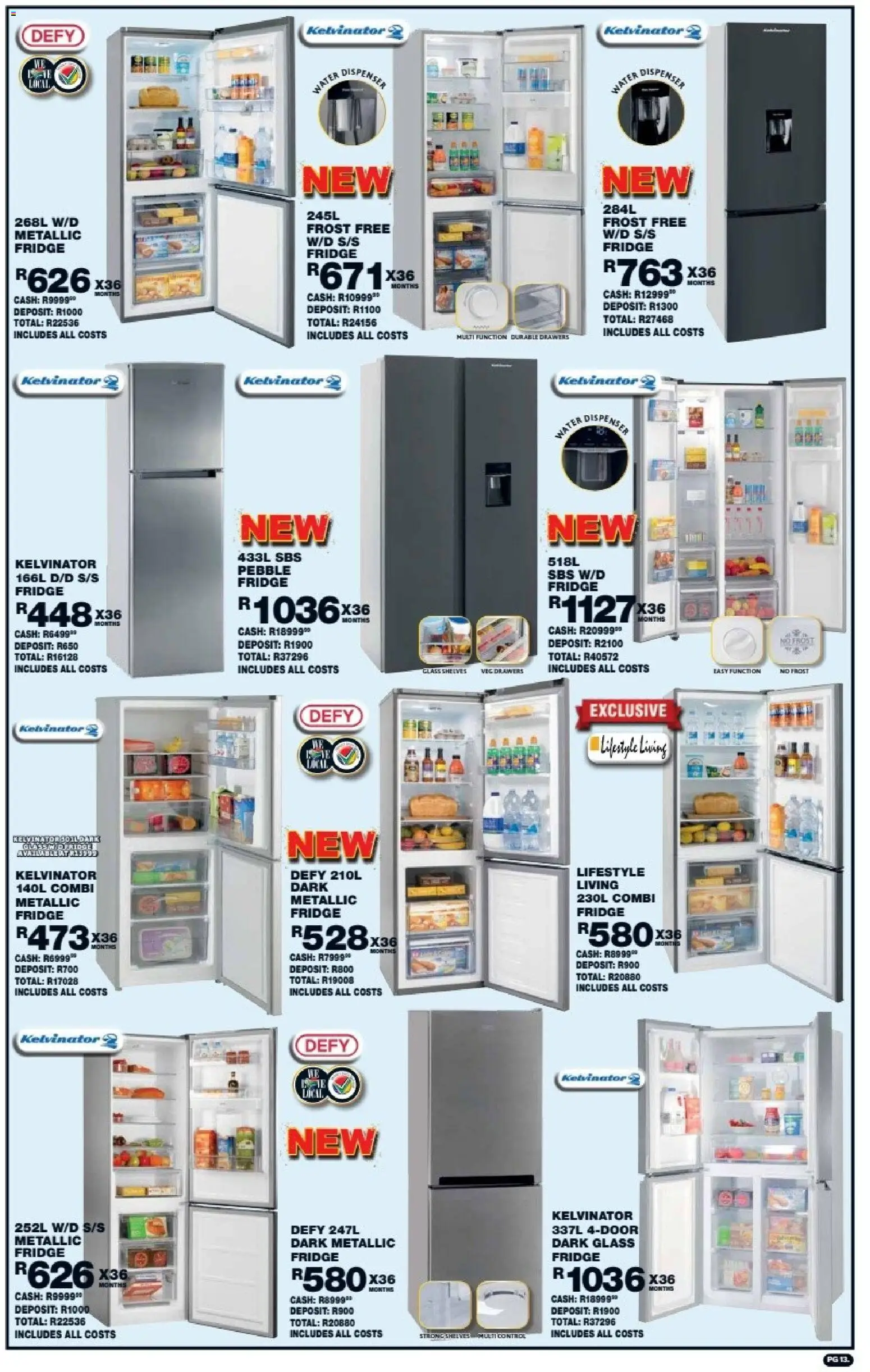 New Lewis Stores catalogue – valid from 10/08/2026 | Page: 13 | Products: Fridge, Water