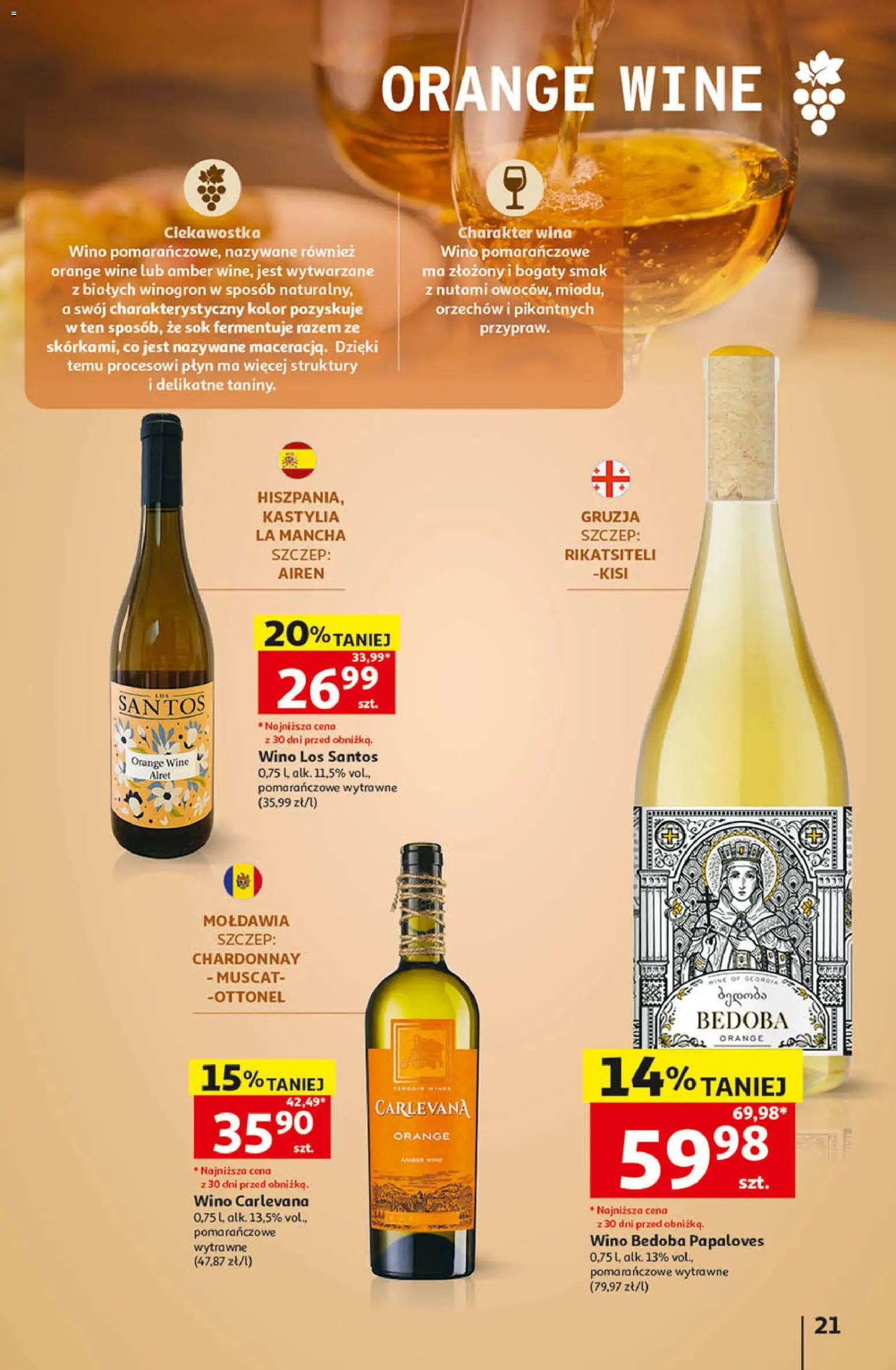 Auchan gazetka - Katalog Wino od 05.10.2026 | Strona: 21 | Produkty: Chardonnay, Sok, Wino