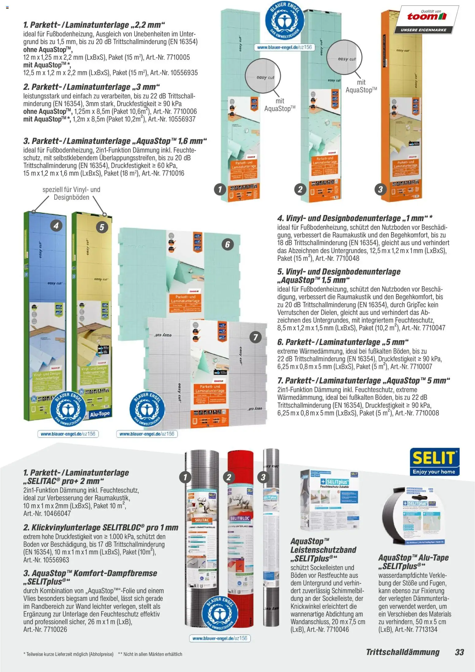 Toom Baumarkt Bodenbeläge & Zubehör – gültig ab 01.01.2026 | Seite: 33
