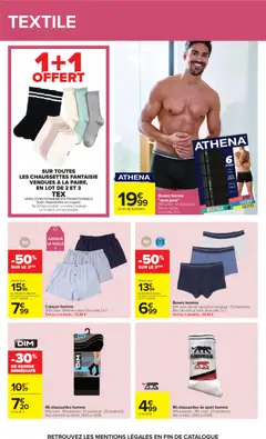 Carrefour - Prévisualisation de Boxers homme, 95% coton issu de l'agriculture biologique - 5% élasthanne. Bleu, vert clair ou stone. De la taille 2 à 7. Soit les 2 produits : 20,98 € valide à partir de 04/08/2026 | Page: 57