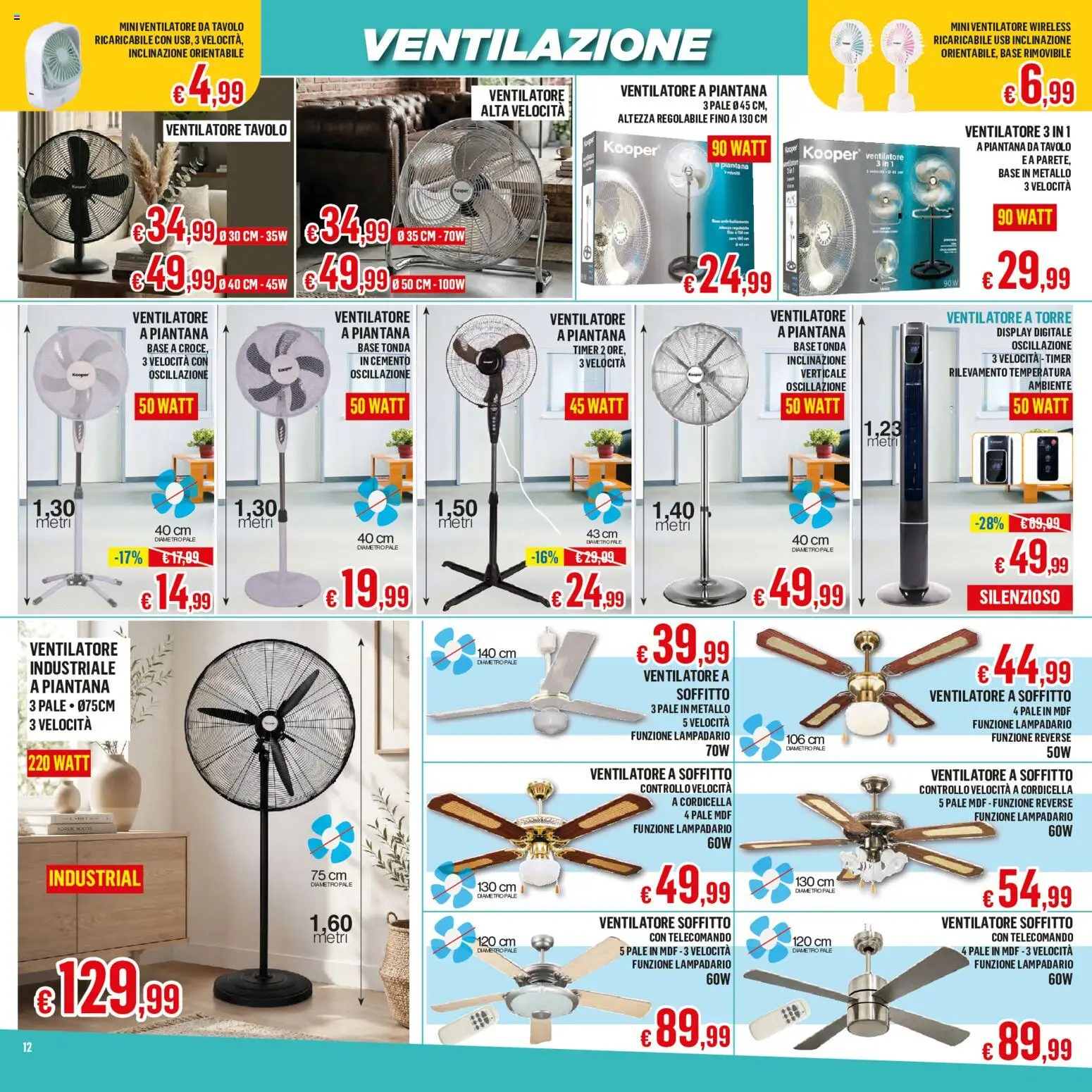 Volantino Satur del 05.06.2026 | Pagina: 12 | Prodotti: Ventilatore, Telecomando, USB, Tavolo
