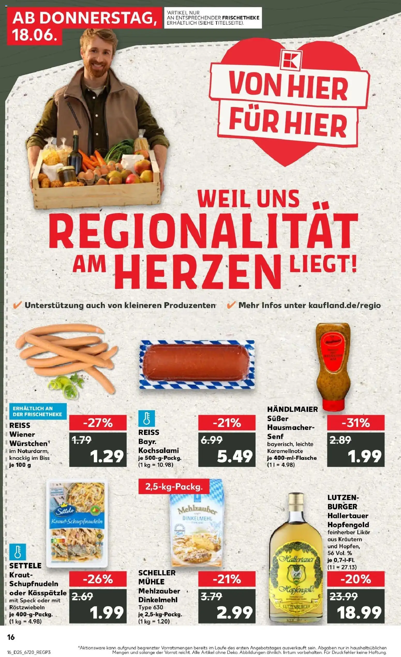 Kaufland Prospekt Schrobenhausen – gültig ab 15.06.2026 | Seite: 1 | Produkte: Mühle, Wiener wurstchen, Burger, Salami