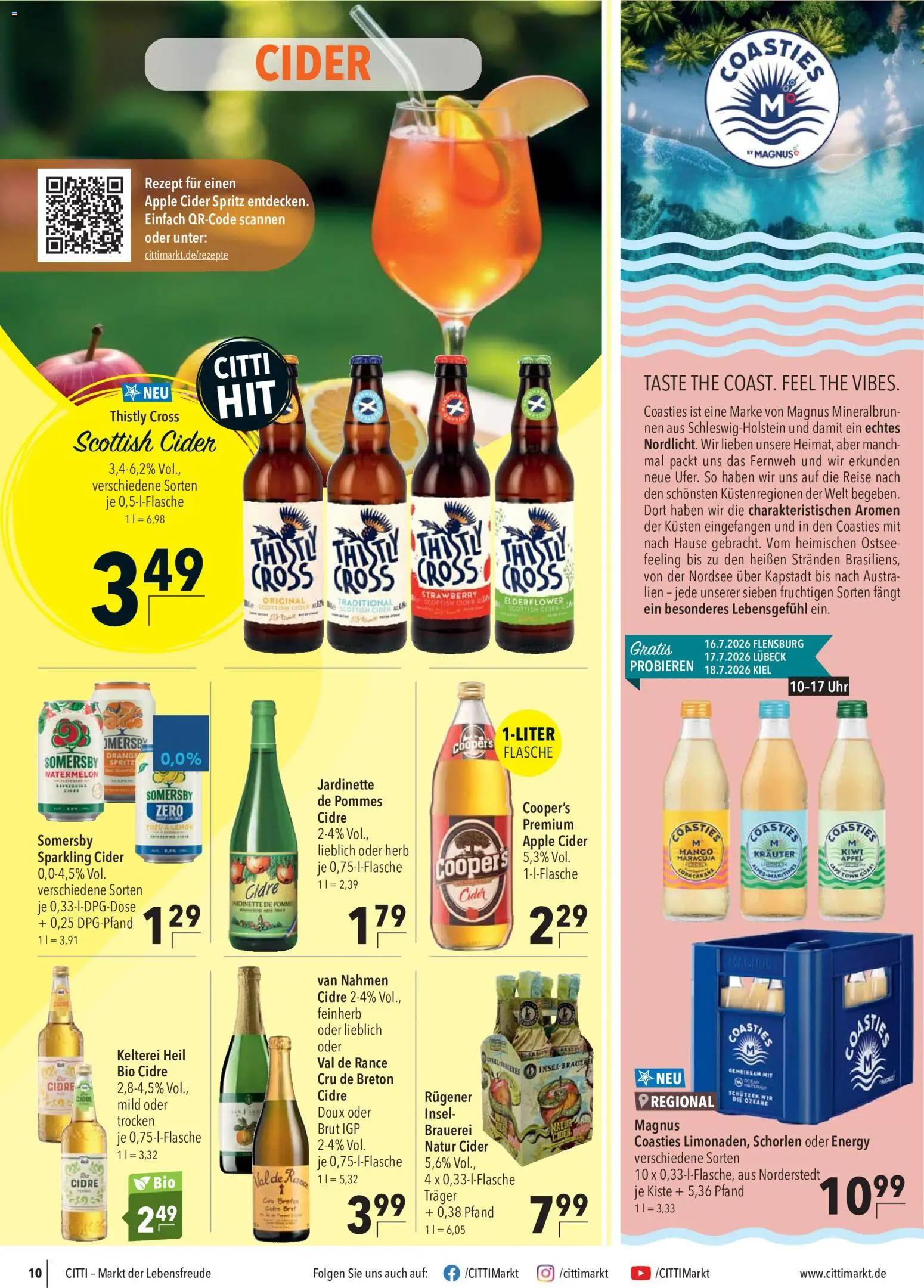 CITTI Markt Prospekt – gültig ab 15.07.2026 | Seite: 10 | Produkte: Energy, Pommes, Äpfel, Uhr
