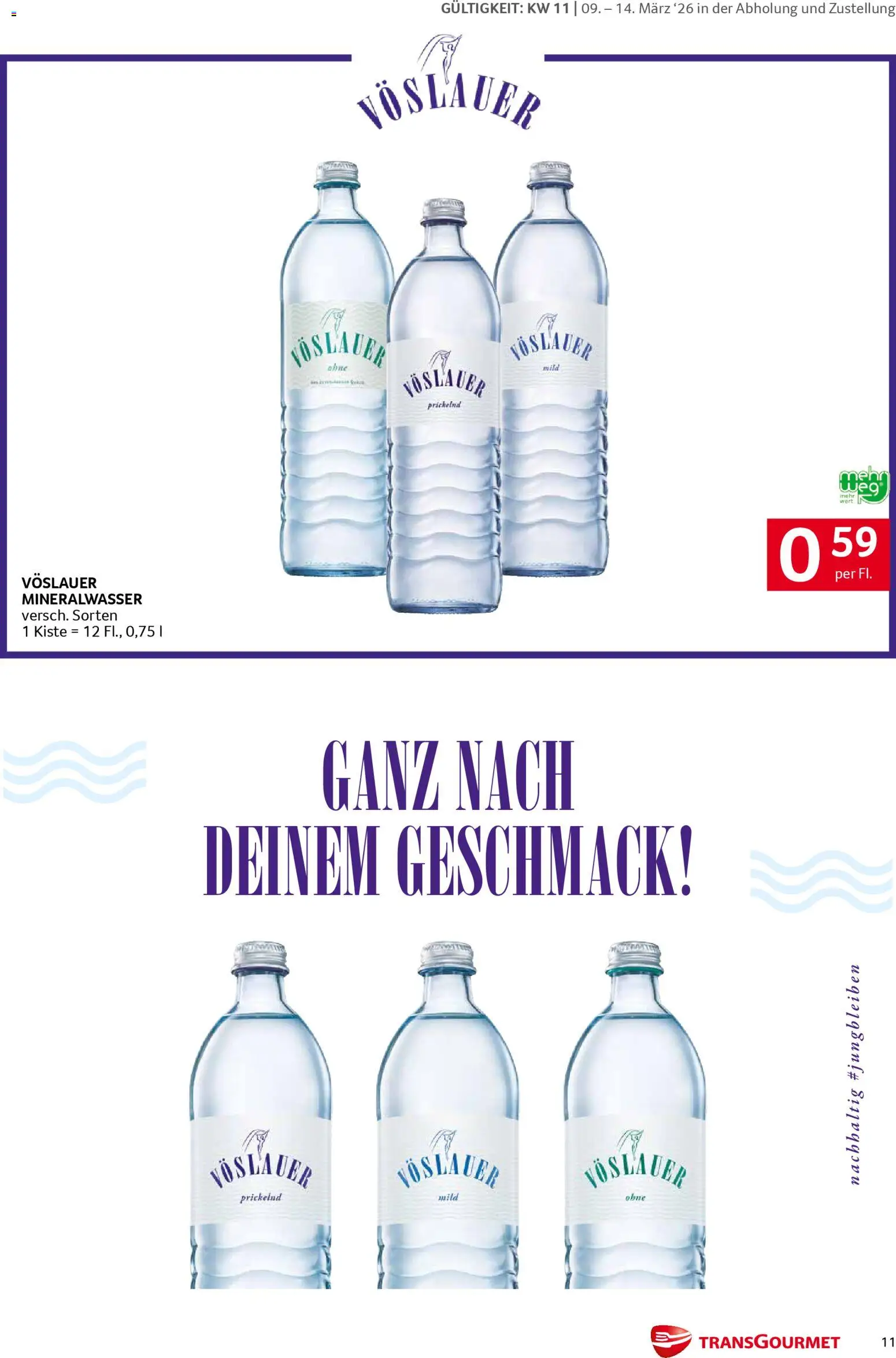Transgourmet Markenfestwoche gültig ab 09.03.2026 | Seite: 11 | Produkte: Mineralwasser