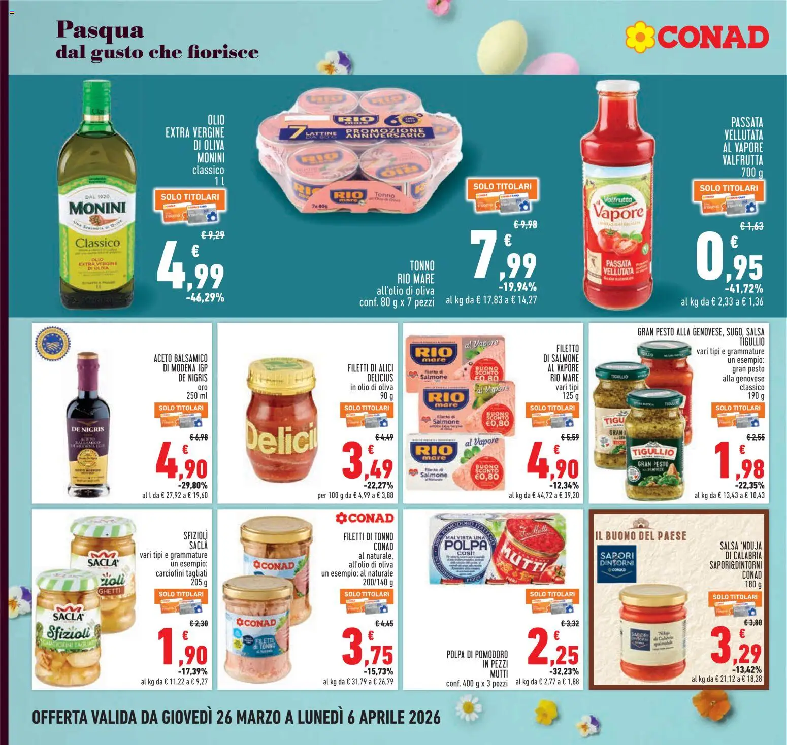 Volantino Conad del 26.03.2026 | Pagina: 14 | Prodotti: Olio, Tonno, Mutti, Olio di Oliva