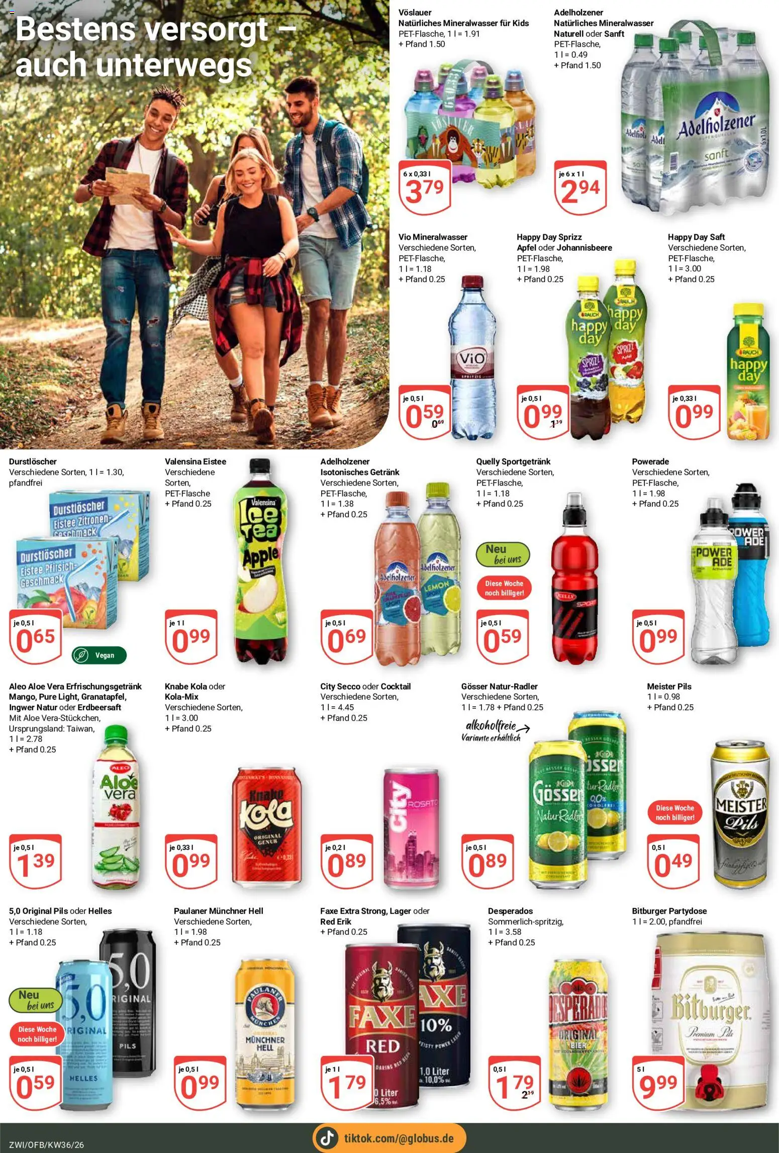 Globus Prospekt Zwickau – gültig ab 31.08.2026 | Seite: 21 | Produkte: Durstloscher, Pils, Mineralwasser, Saft