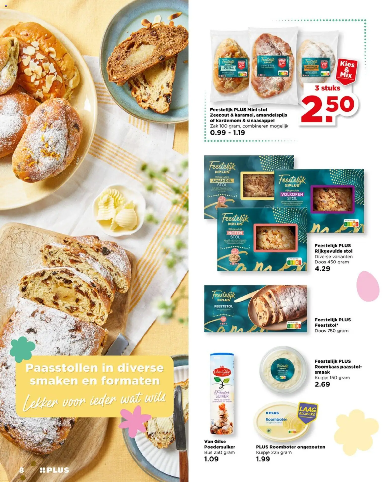 {H1} | Pagina: 8 | Producten: Waffelini, Roomkaas, Roomboter, Kardemom