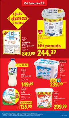 Sirni namaz XXL, 45% m. m., 250 g; 1 kg = 543.96 - pregled Lidl kataloga - važi od 07.05.2026 | Strana: 23