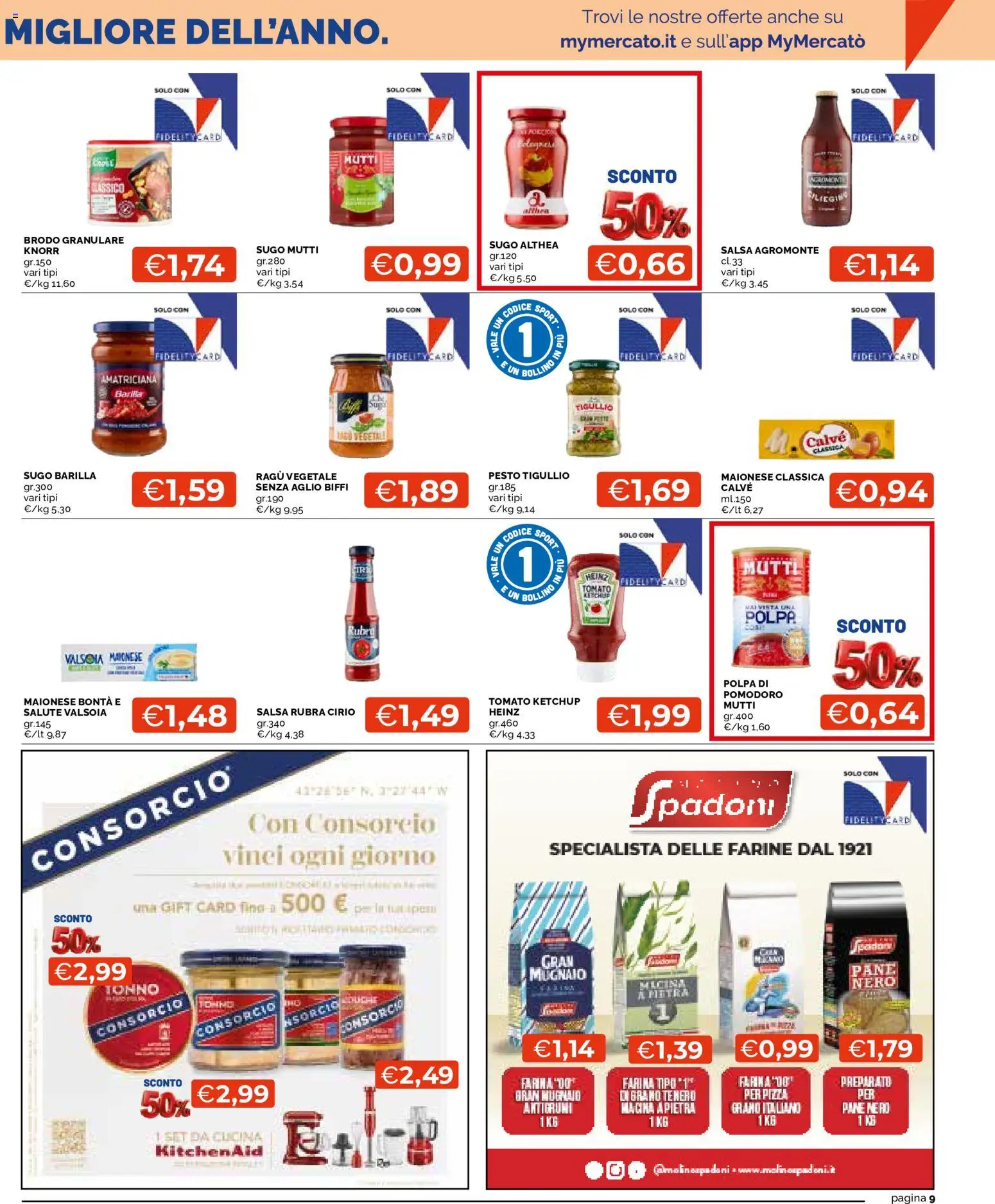 Volantino Mercatò del 03/09/2026 | Pagina: 9 | Prodotti: Ketchup, Farina, Pesto, Mutti