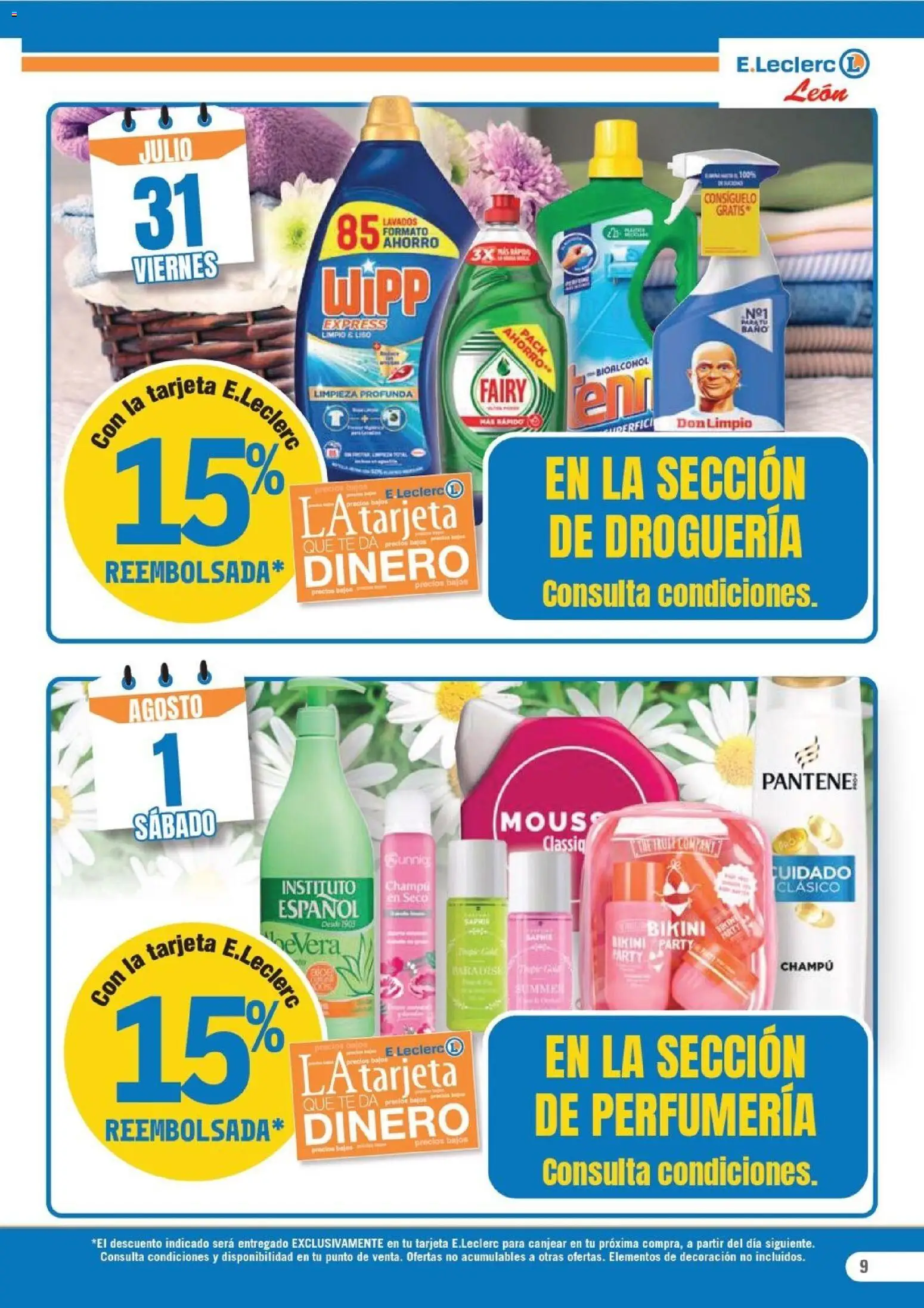 E.Leclerc folleto León │ válido desde el 22/07/2026 | Página: 9 | Productos: Champú, Té