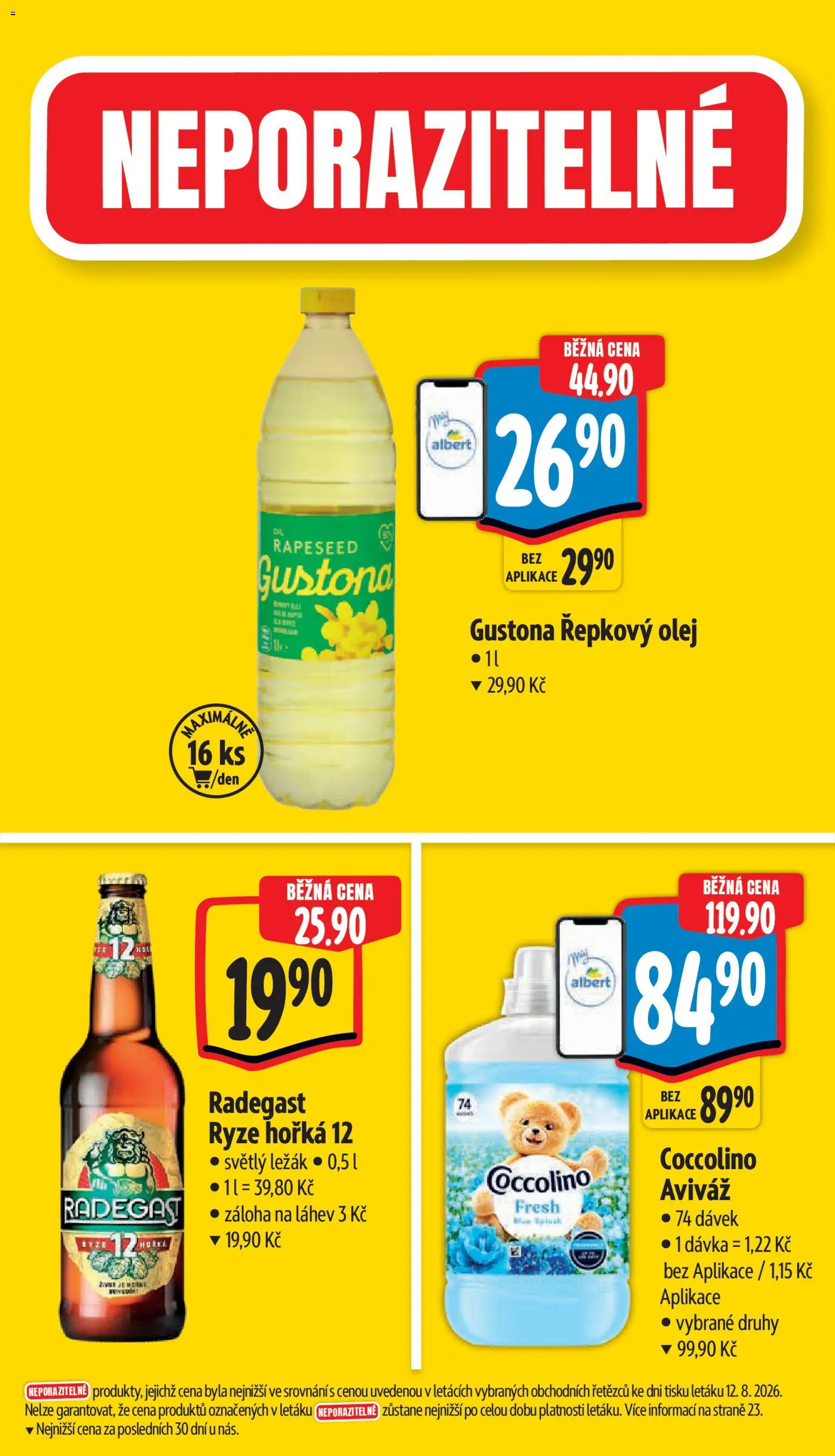 Albert leták - Hypermarket - Strakonice od 19.08.2026 | Strana: 5 | Produkty: Aviváž, Radegast Ryze Hořká 12, Rýže, Řepkový olej