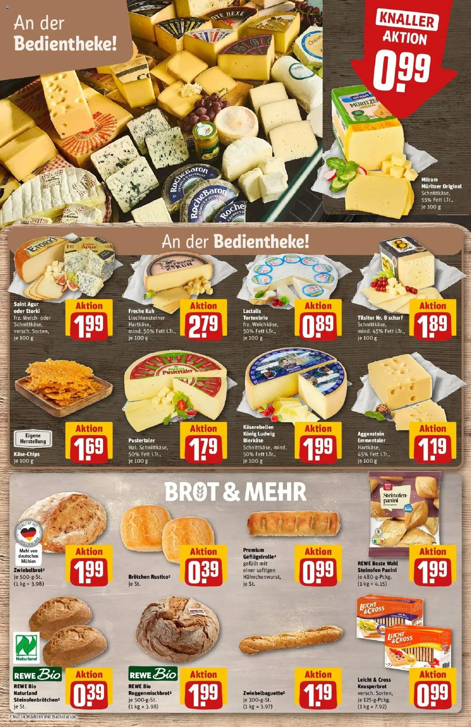 REWE Prospekt ab 17.08.2026 zum Blättern » Angebote | Seite: 13 | Produkte: Mehl, Milram, Brot