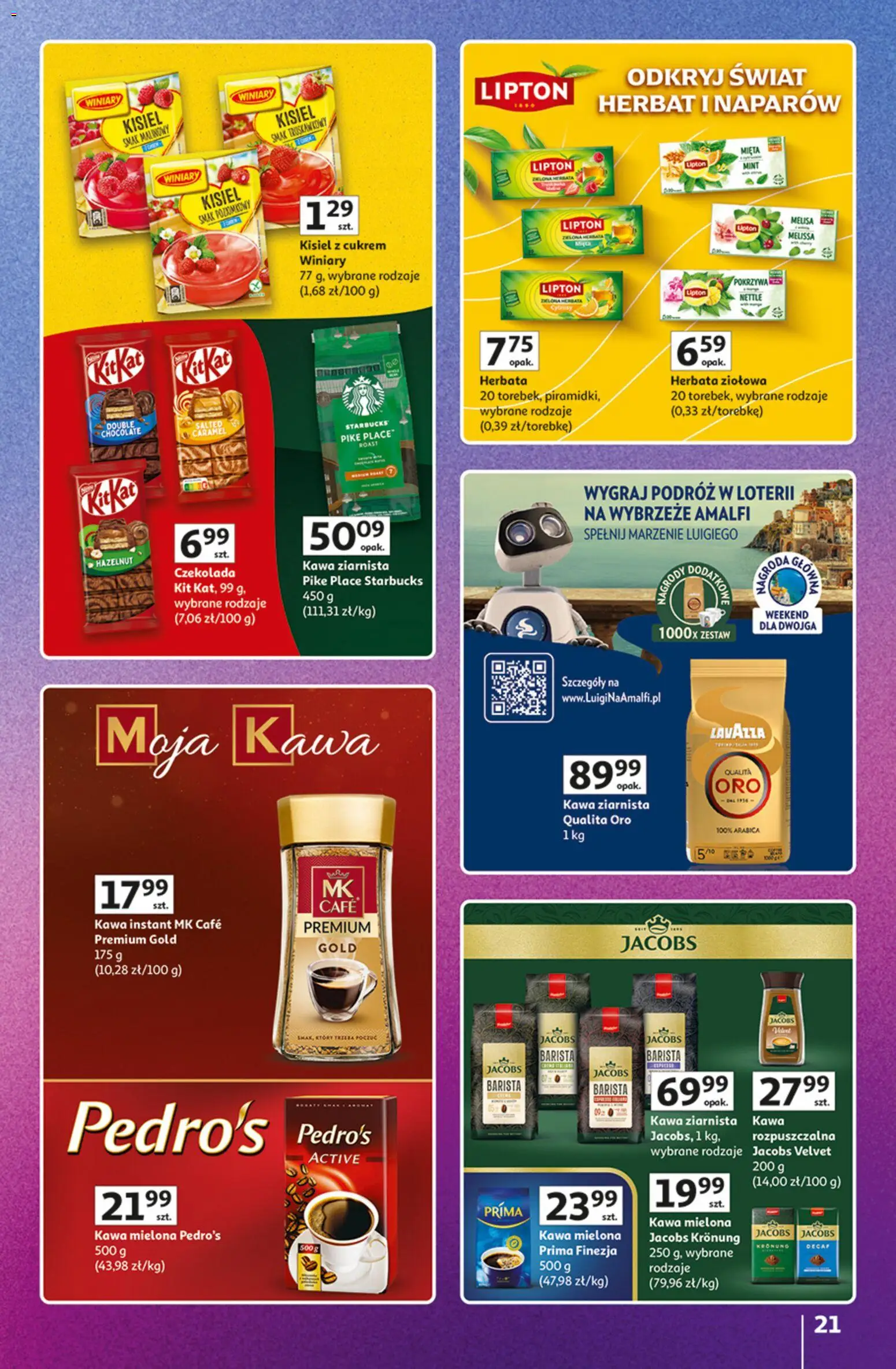 Auchan gazetka - Znane marki od 15.10.2026 | Strona: 21 | Produkty: Zielona herbata, Kisiel, Herbata ziołowa, Herbata