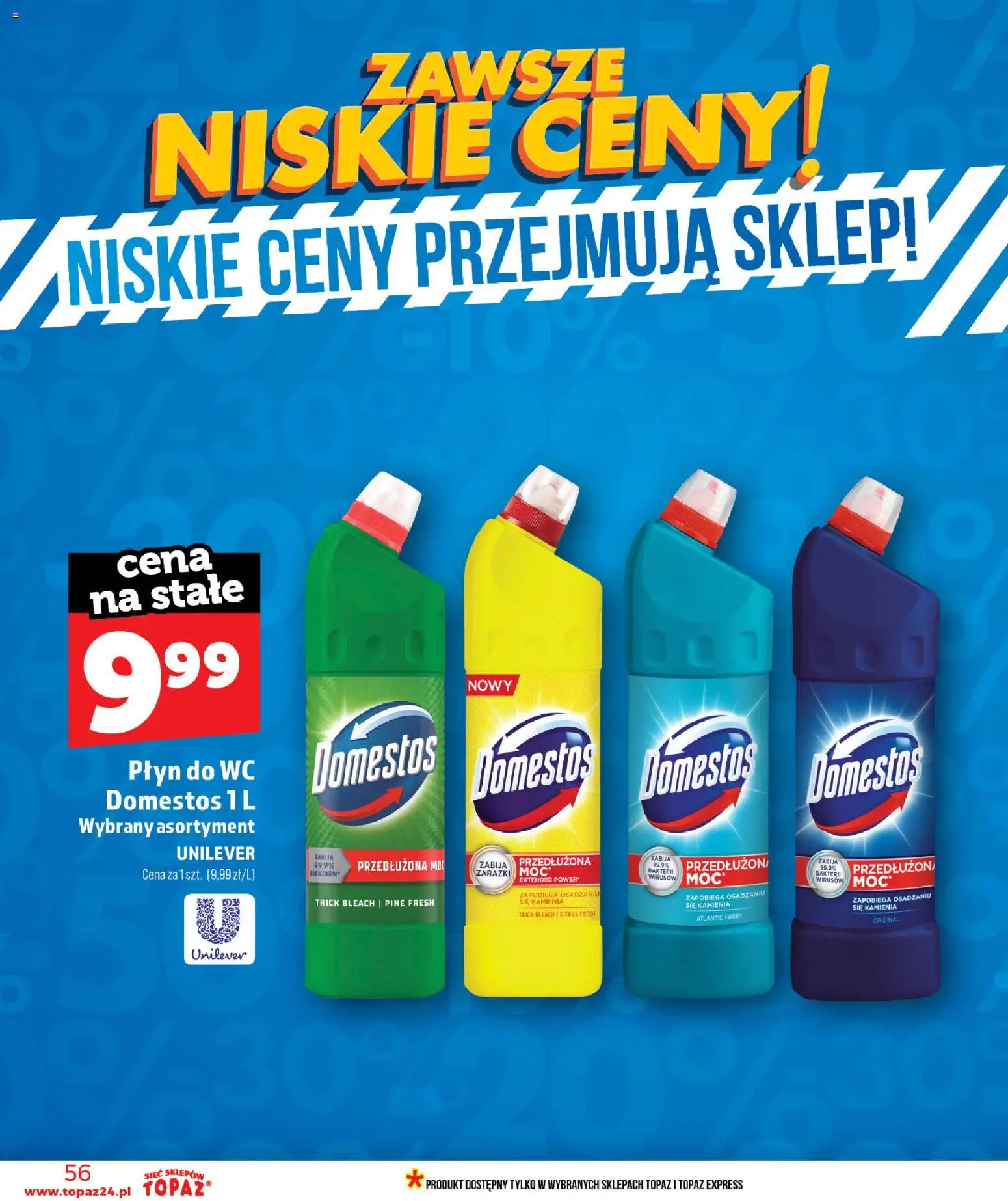 Topaz gazetka - MAZ od 11.06.2026 | Strona: 56 | Produkty: Domestos, Płyn do WC Domestos