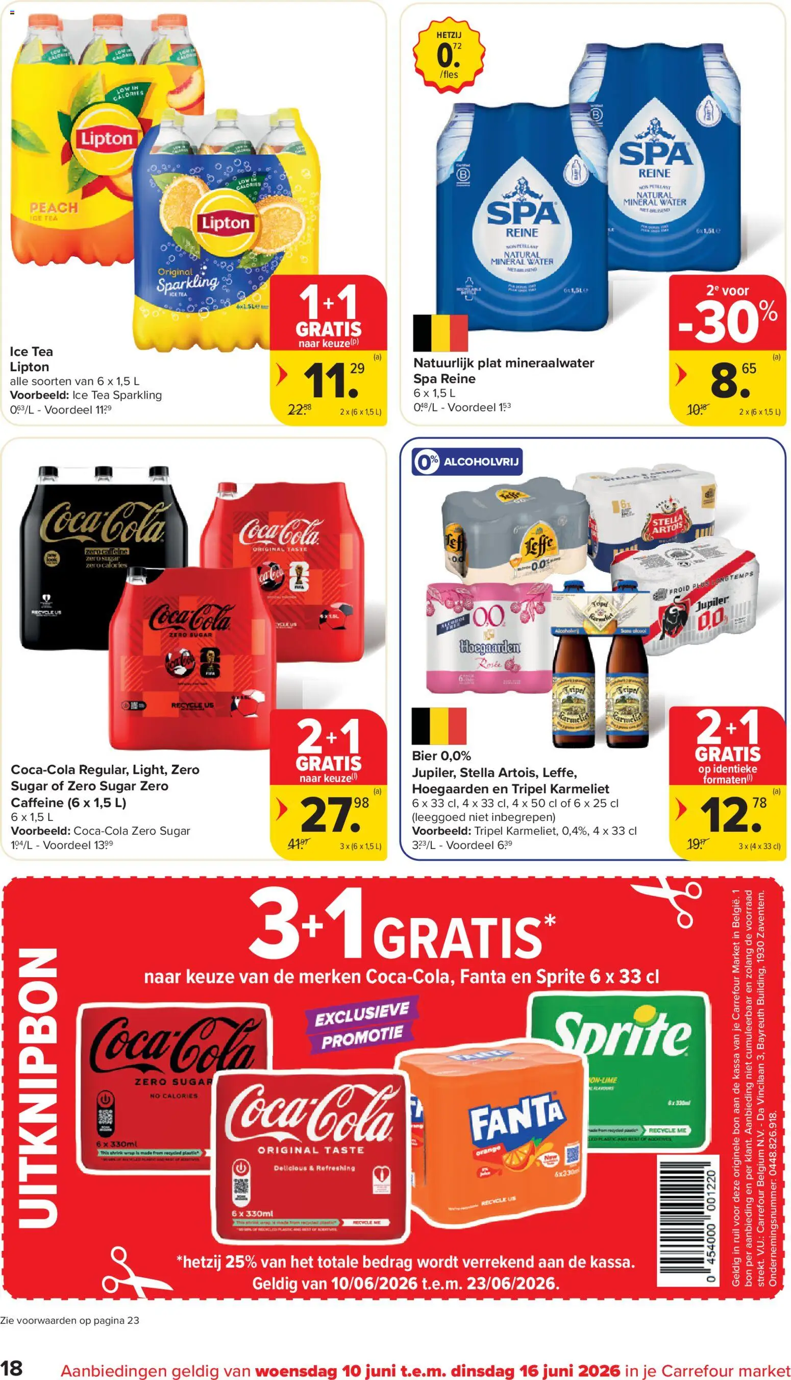 {H1} | Pagina: 18 | Producten: Bier, Coca Cola, Sprite, Mineraalwater