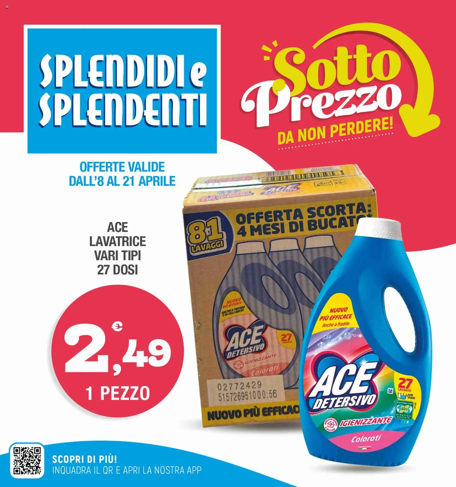 Volantino Splendidi e Splendenti del 08.04.2026 | Pagina: 1 | Prodotti: Lavatrice
