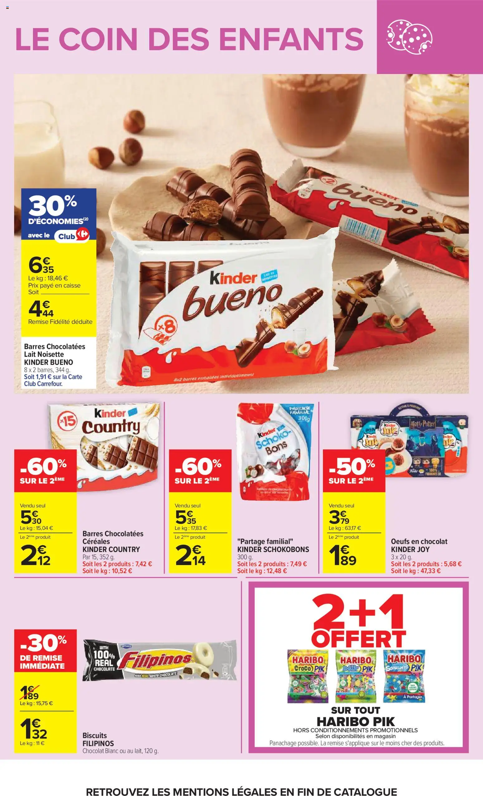 {H1} | Page: 9 | Produits: Kinder Bueno, Kinder Joy, Chocolat, Kinder Schokobons