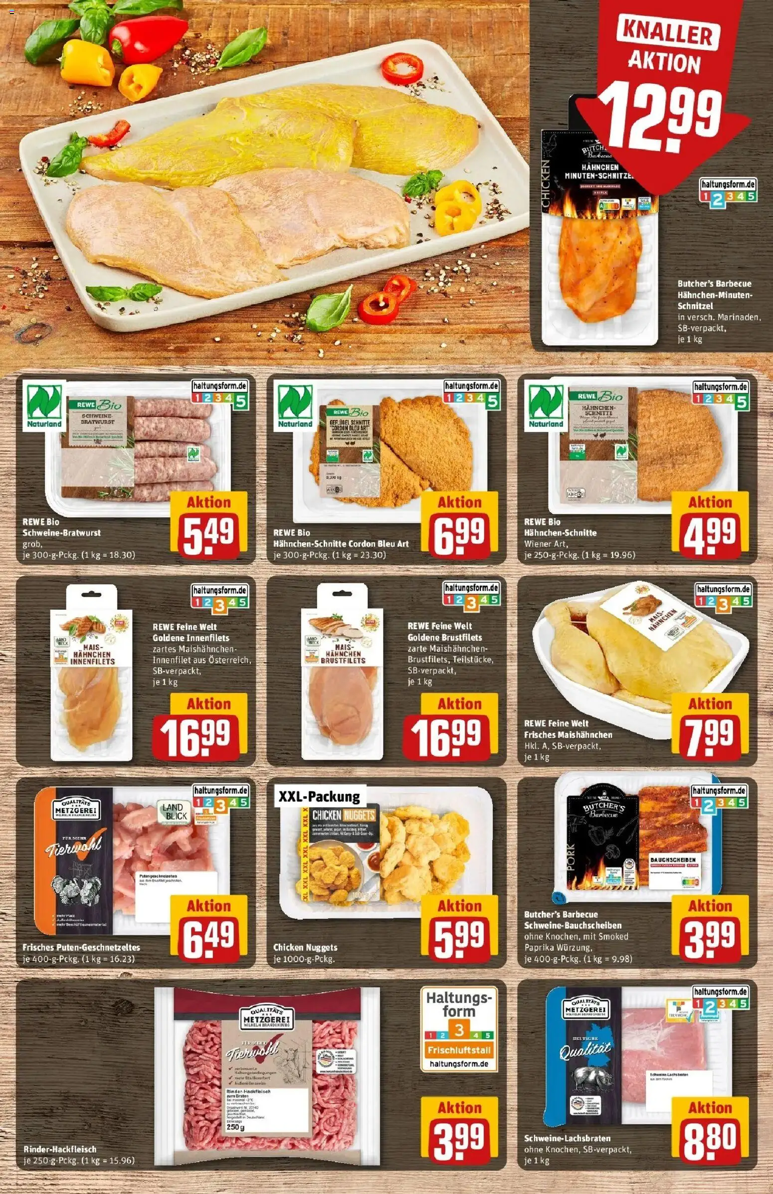 REWE Prospekt ab 10.08.2026 zum Blättern » Angebote | Seite: 7 | Produkte: Hahnchen, Bratwurst, Schnitzel, Lachs
