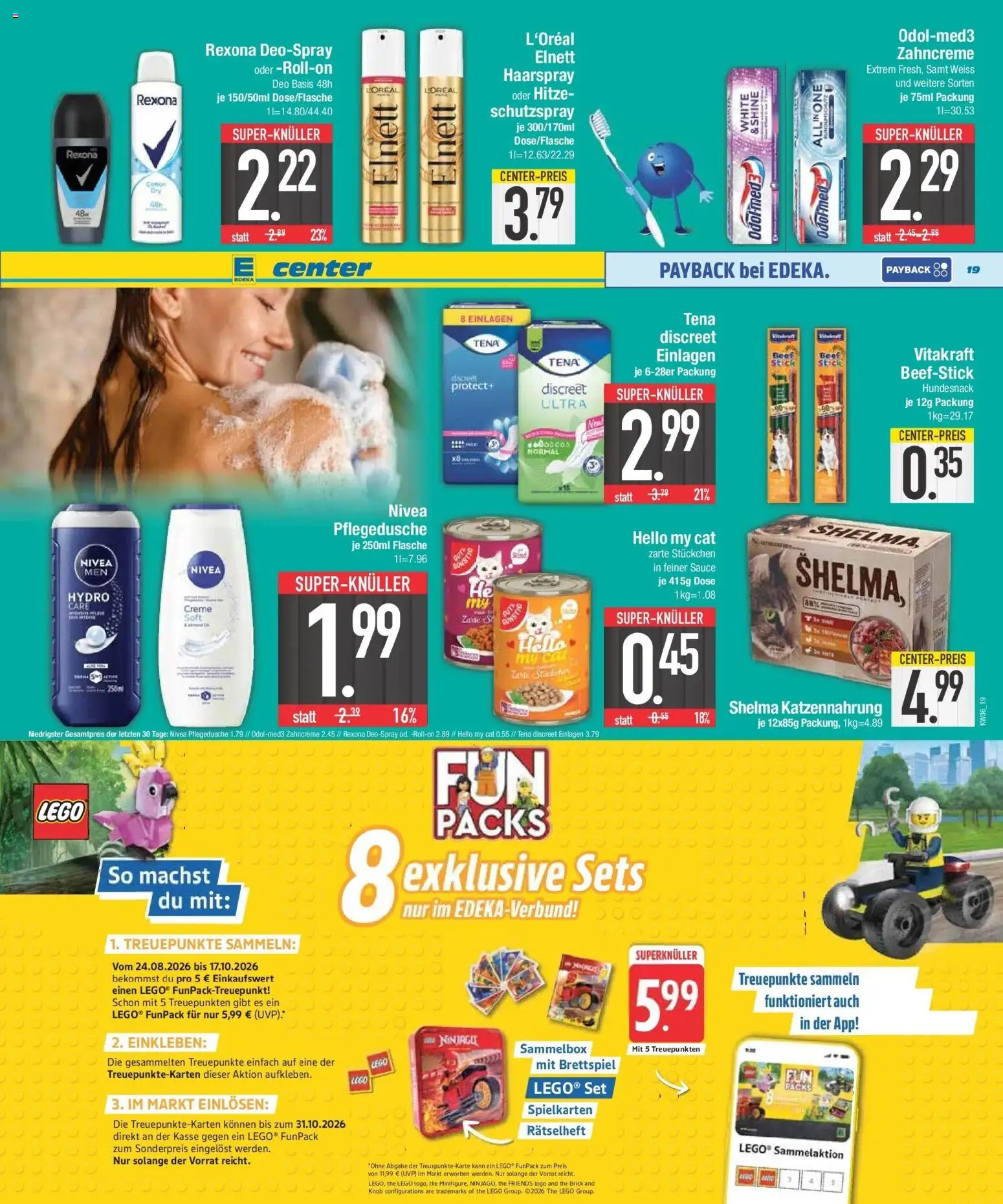 E center Prospekt Ingolstadt (ab 31.08.2026) zum Blättern | Seite: 19 | Produkte: Haarspray, Creme, Deospray