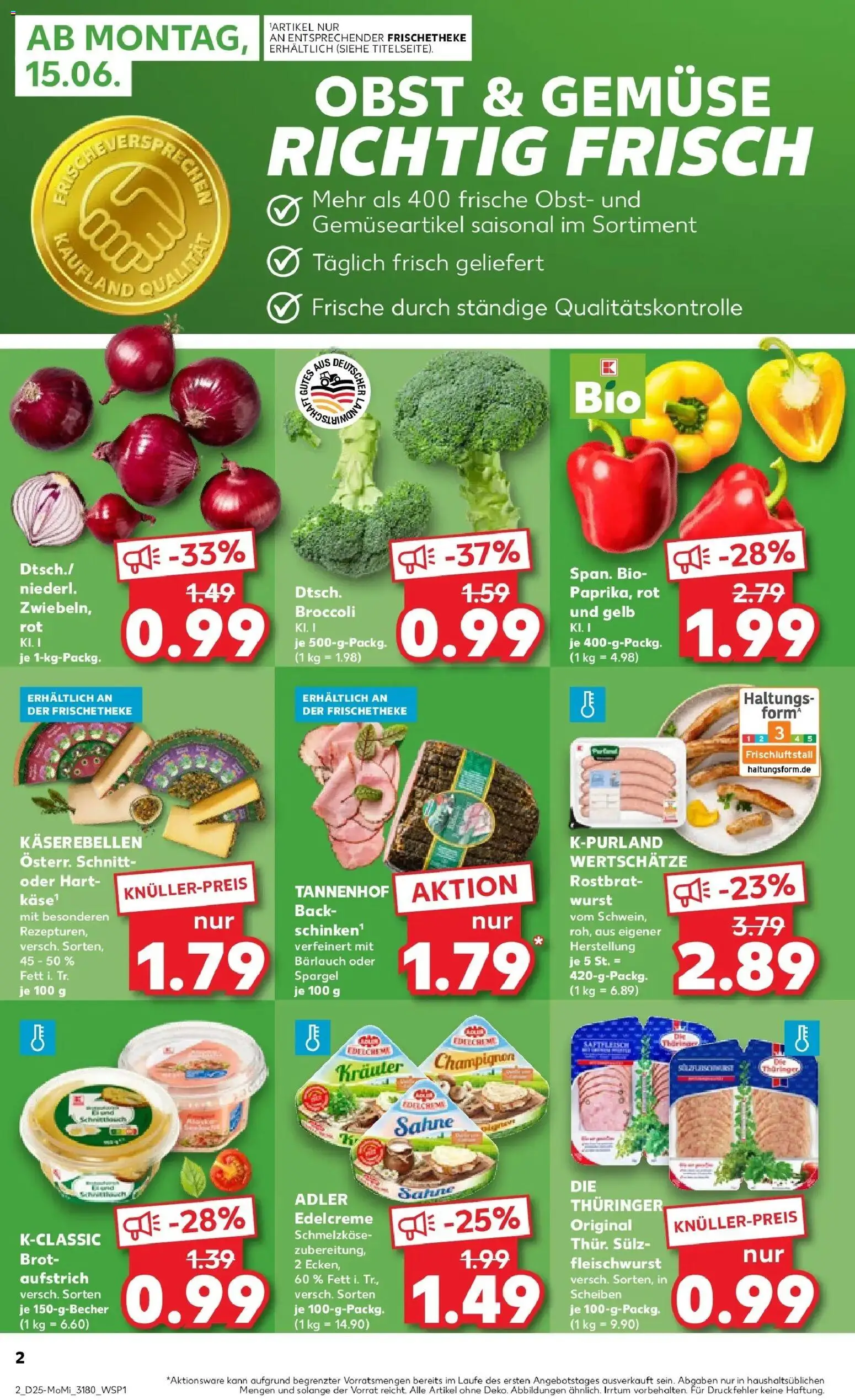 Kaufland Prospekt Dallgow-Döberitz – gültig ab 15.06.2026 | Seite: 4 | Produkte: Spargel, Gemüse, Brot, Sahne