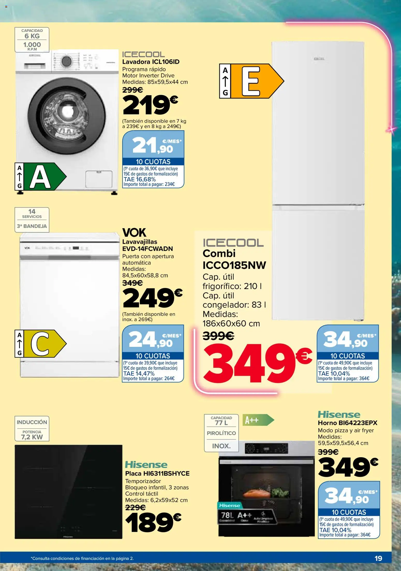 Carrefour Electroverano │ válido desde el 14/07/2026 | Página: 19 | Productos: Congelador, Horno, Lavavajillas, Bandeja
