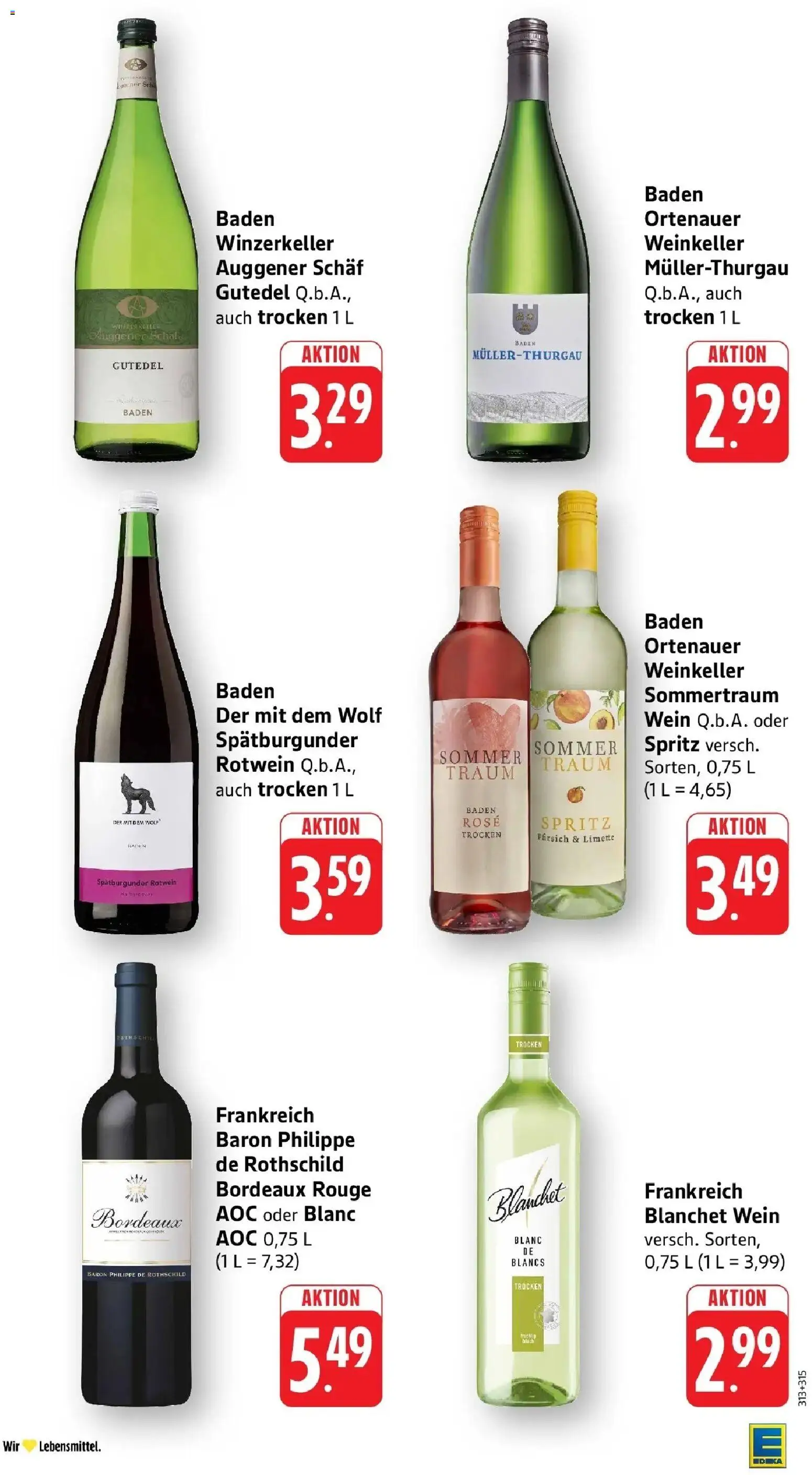 Edeka Prospekt Waldshut-Tiengen (ab 14.09.2026) » Angebote Online | Seite: 19 | Produkte: Rotwein, Rouge, Pfirsich, Limette