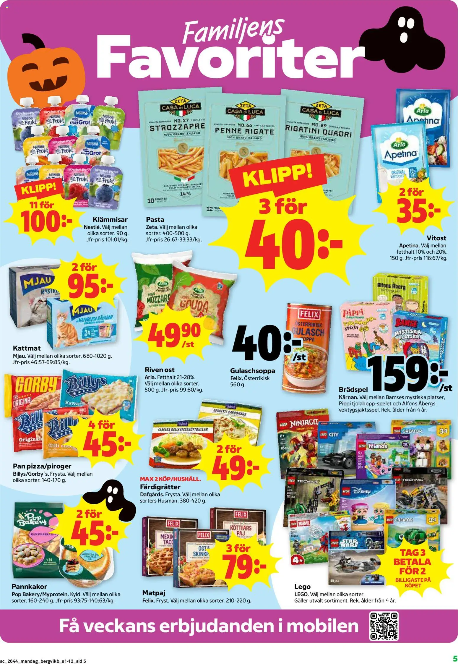 Stora Coop reklamblad aktuell från 26/10/2026 | Sida: 5 | Produkter: Färdigrätter, Galler, Ost, Pasta