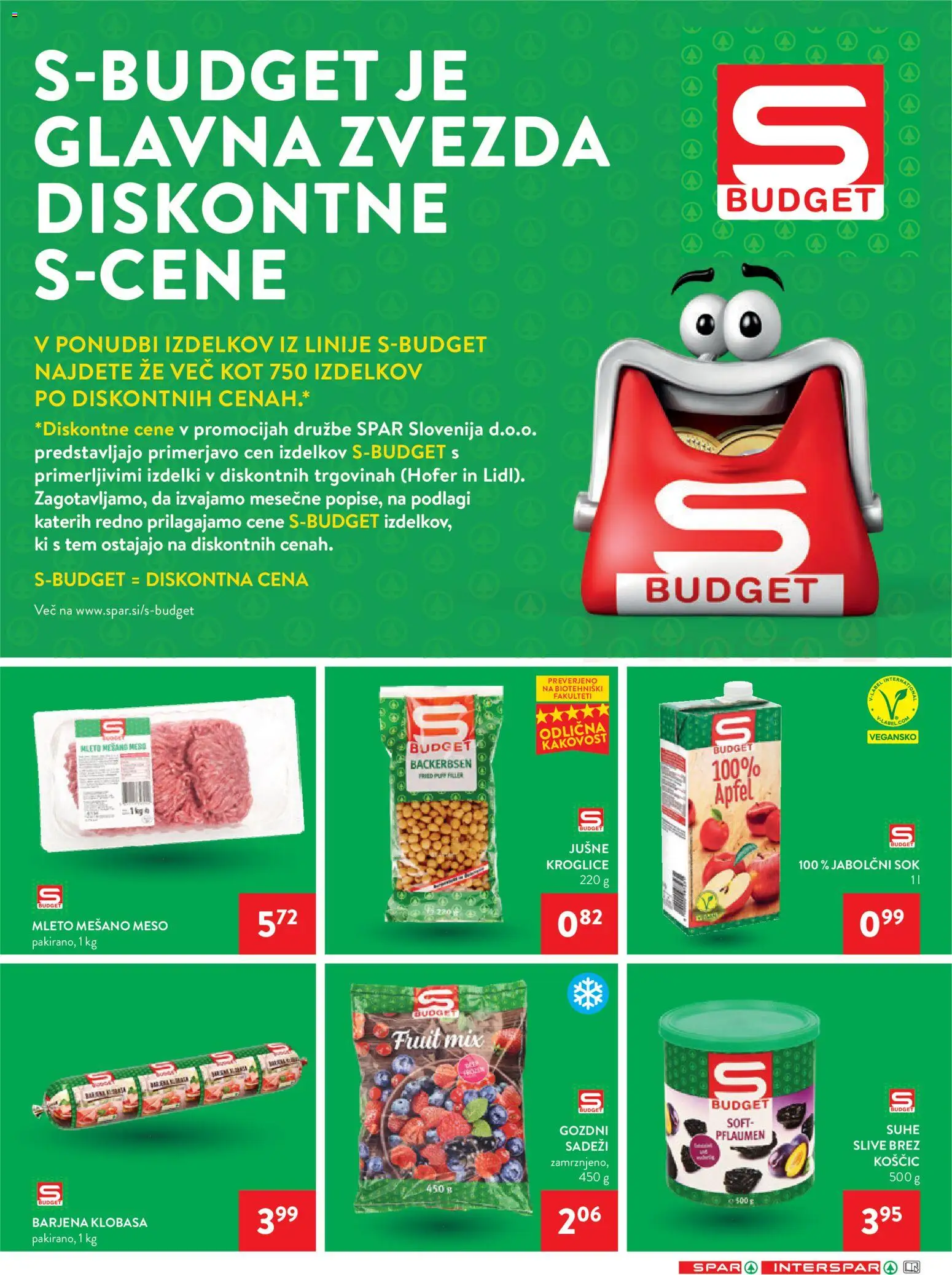 Novi Spar katalog ponudbe – veljaven od 02.09.2026 | Stran: 13 | Izdelki: Suhe slive, Jušne kroglice, Sok